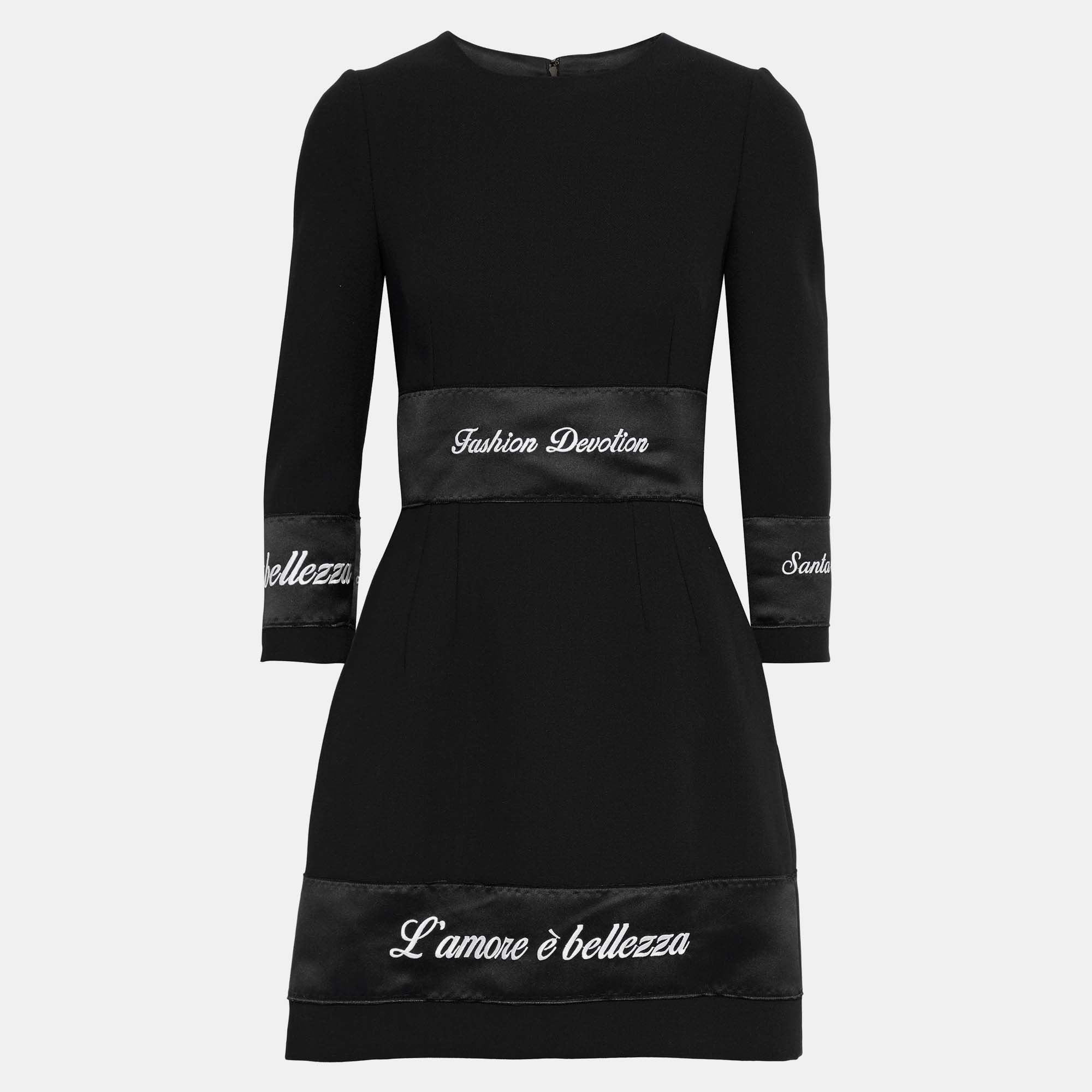 

Dolce & Gabbana Wool Mini Dress 36, Black