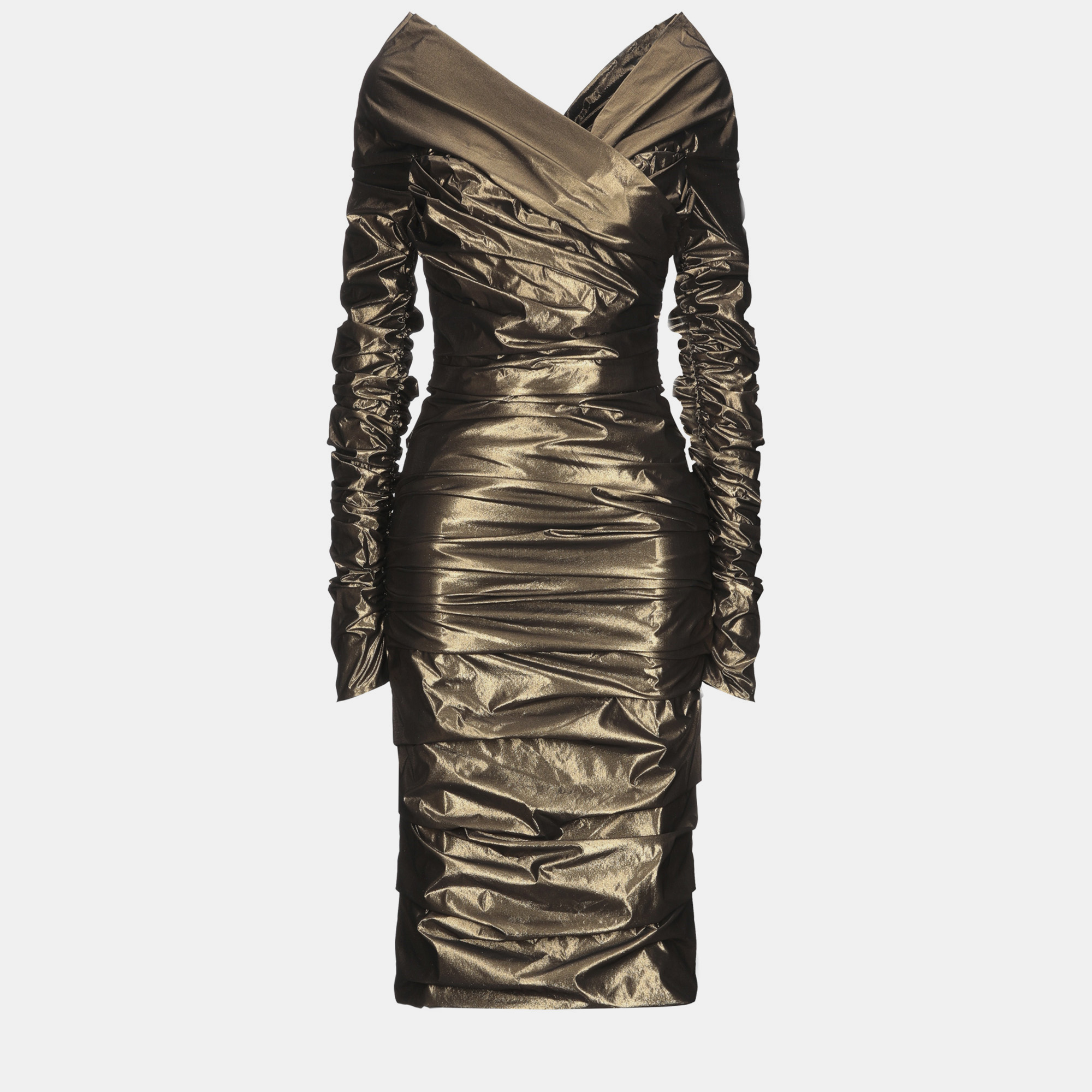 

Dolce & Gabbana Polyamid Midi Dress 36, Metallic