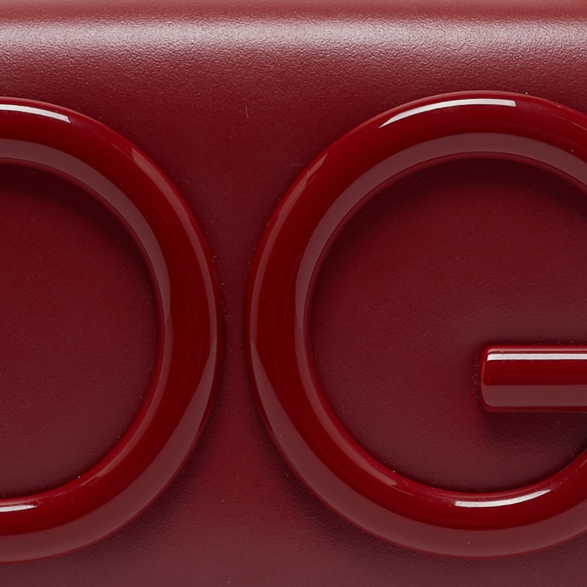 Dolce & Gabbana Red Leather Mini DG Girl Wallet On Chain