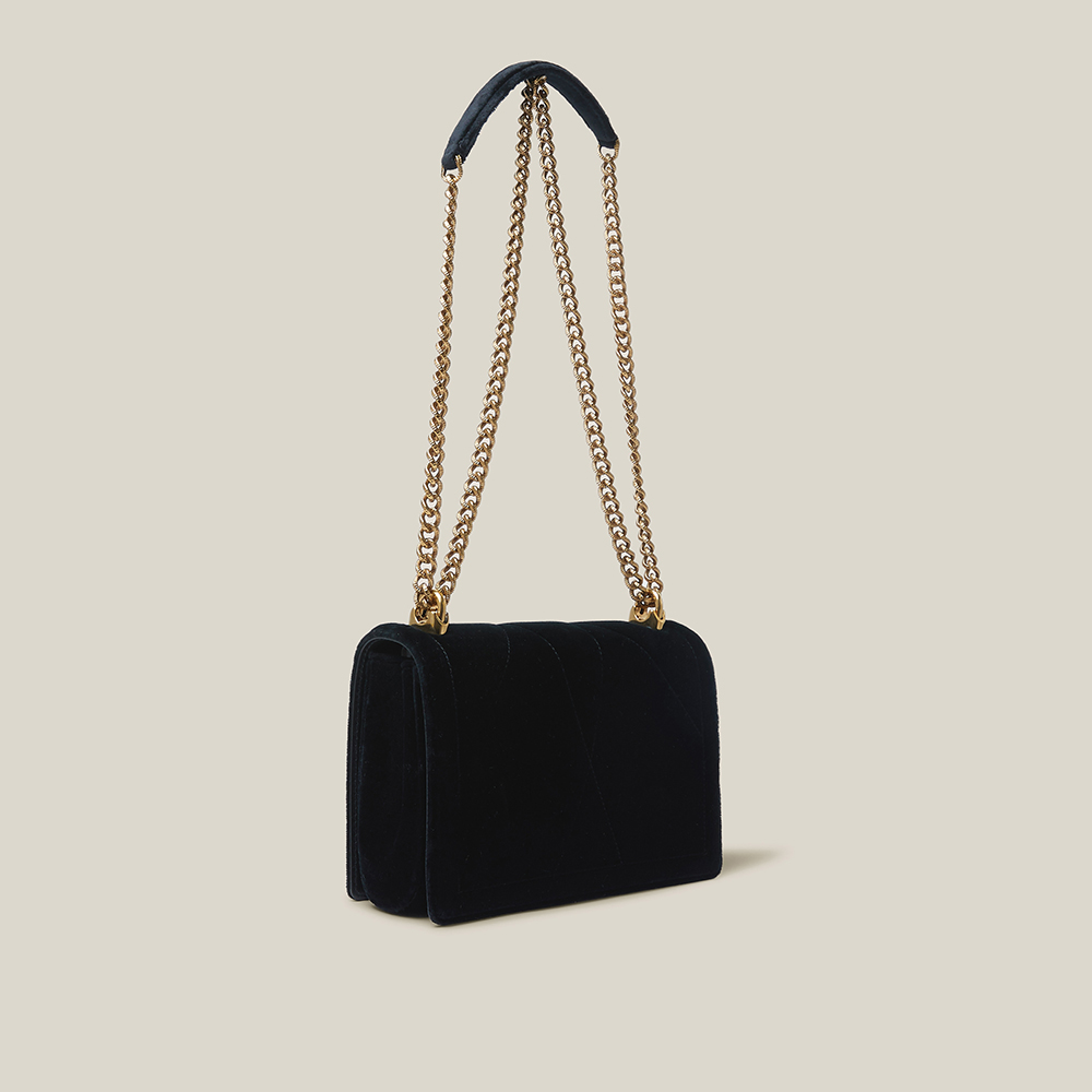 

Dolce & Gabbana Black Devotion Quilted Velvet Crossbody Bag