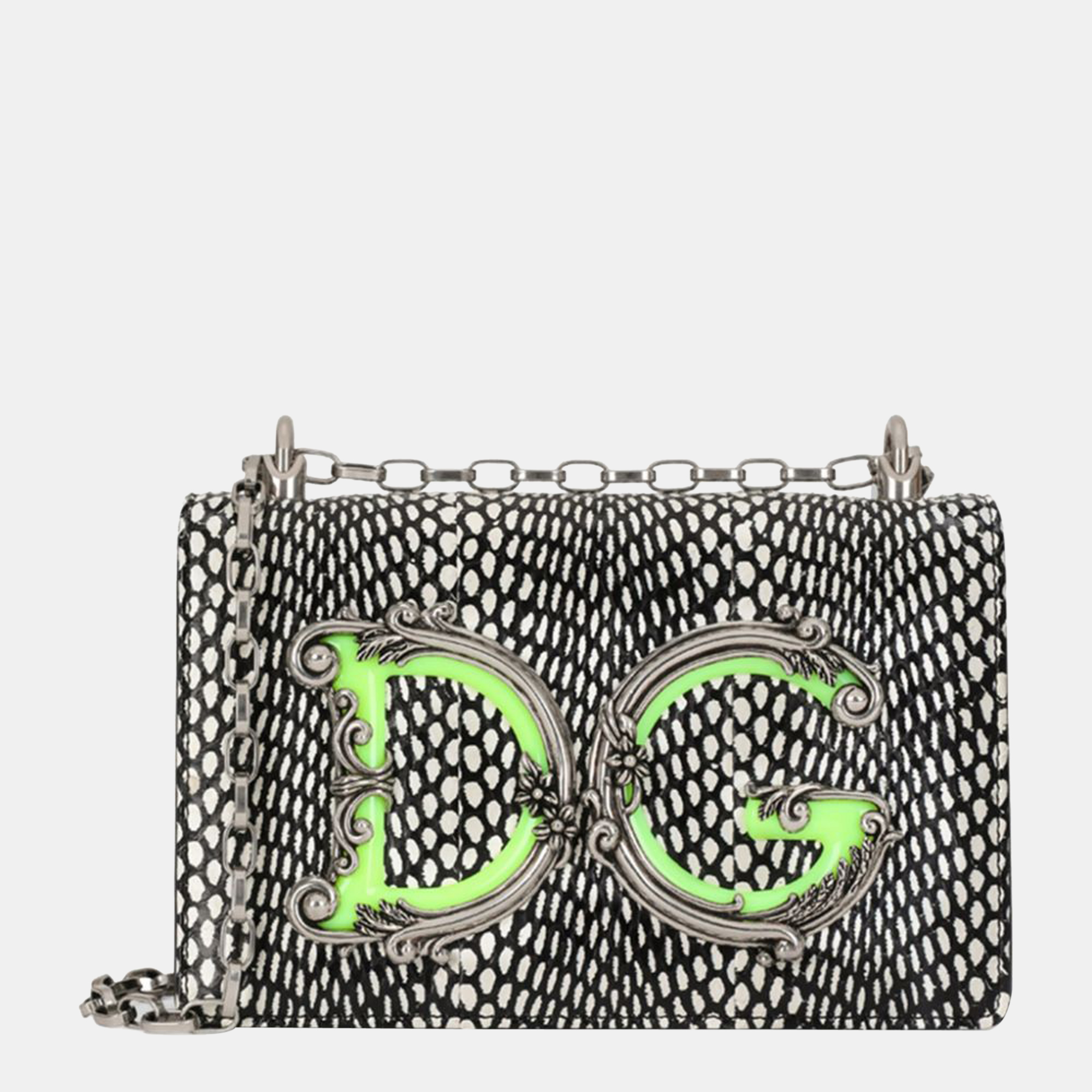 Dolce & Gabbana Black & White - Python Leather - Crossbody Shoulder Bag - EXOTIC