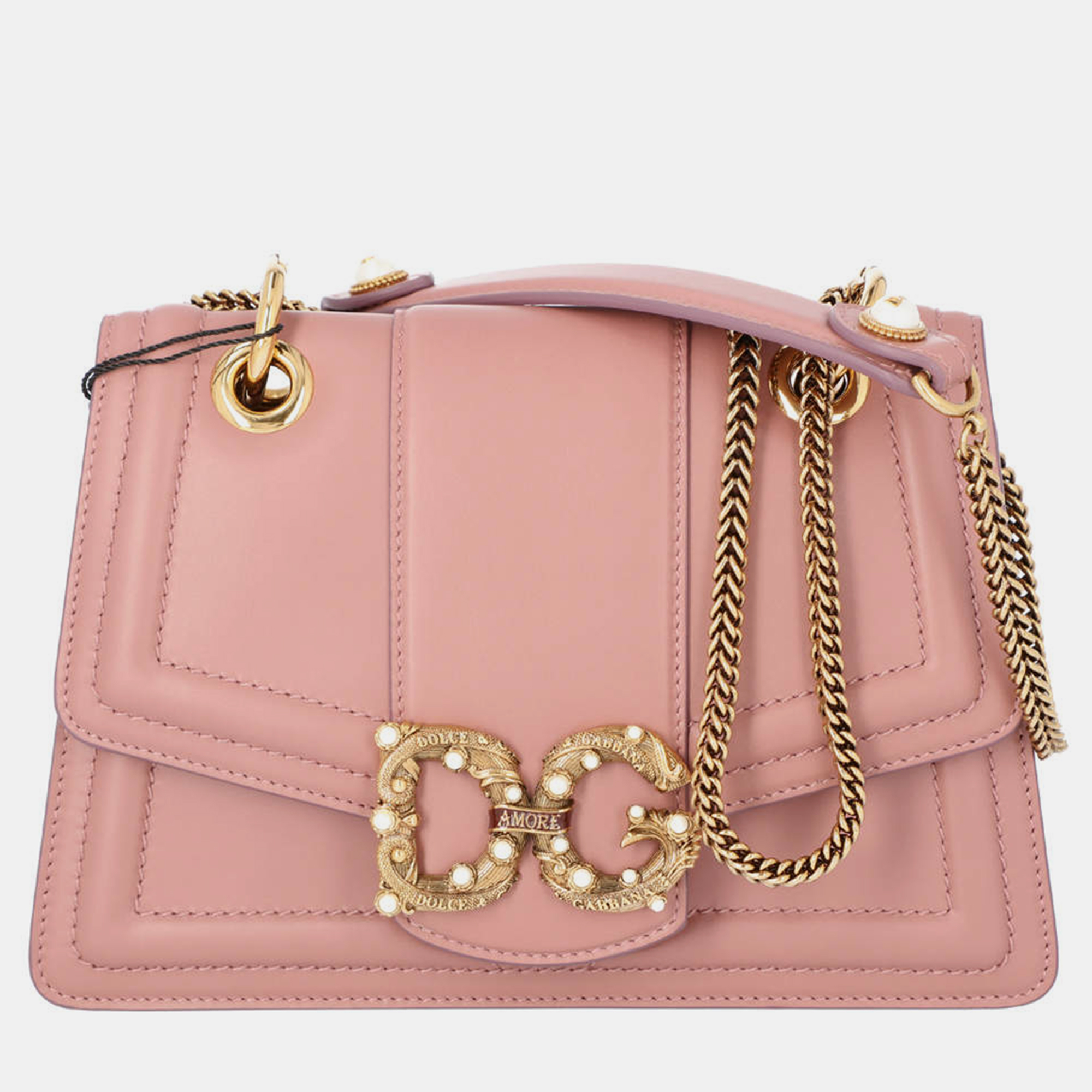 Dolce & Gabbana Blush Pink Leather DG Amore Bag