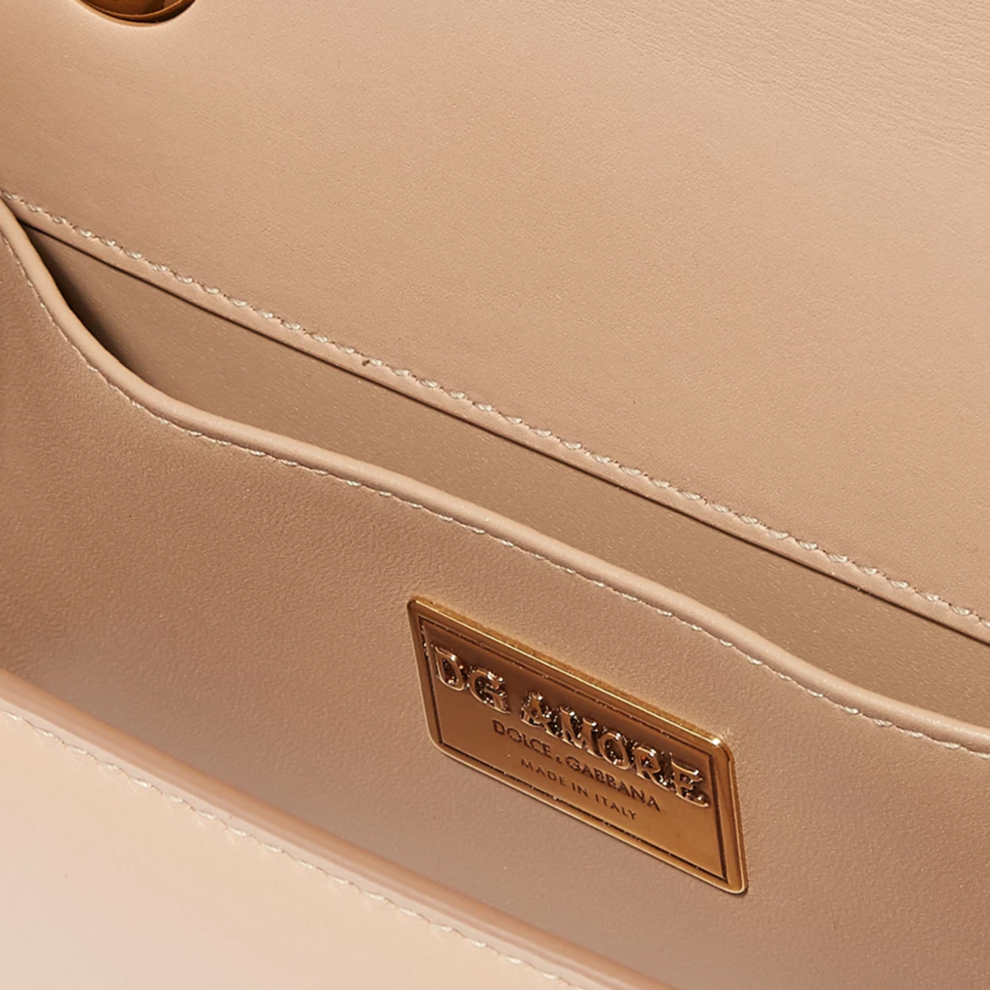 Dolce & Gabbana Desert  Leather  Small DG Amore Shoulder Bag