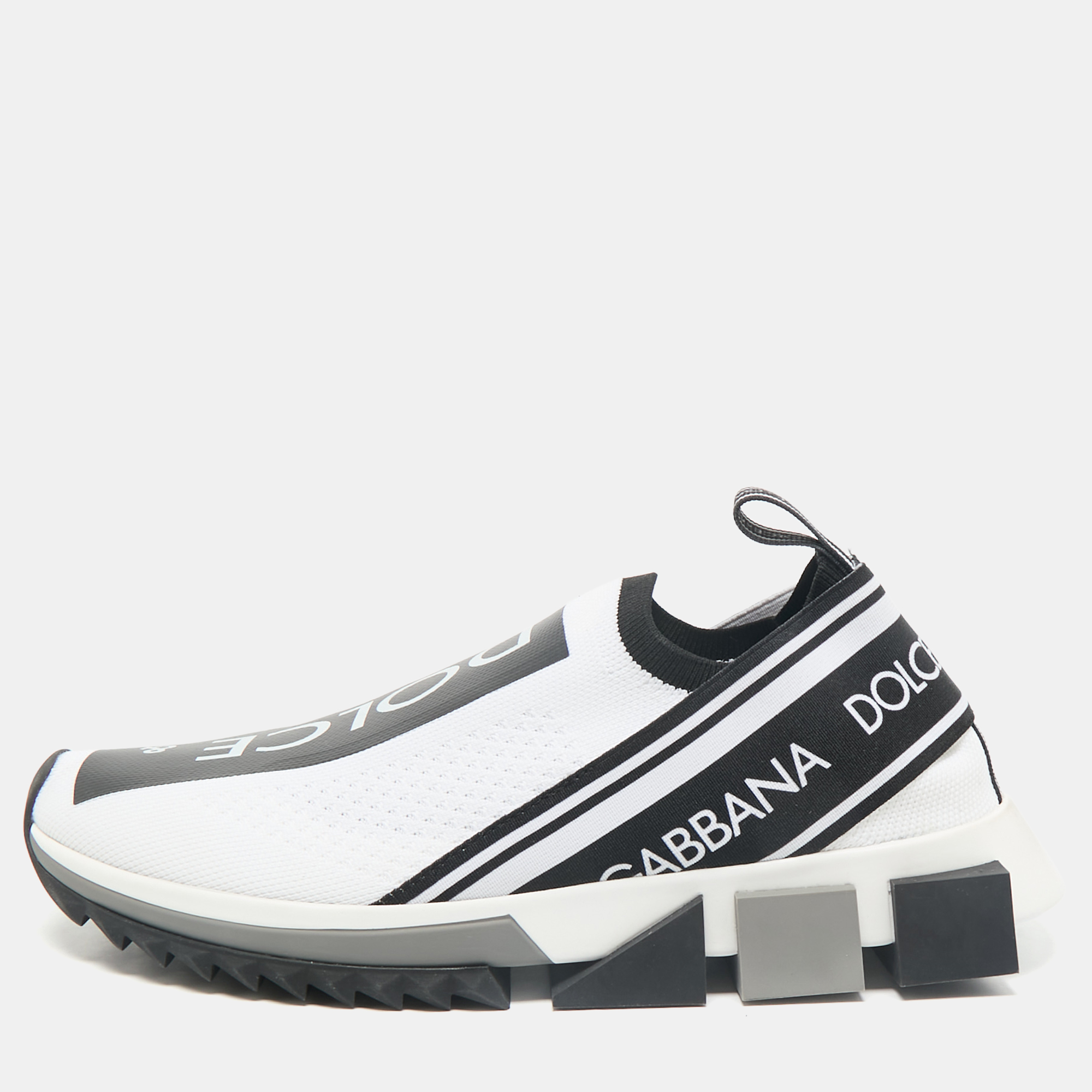 Dolce & Gabbana Black/White Stretch Fabric Sorrento Slip-On Sneakers Size
Dolce & Gabbana Black/White Stretch Fabric Sorrento Slip-On Sneakers Size