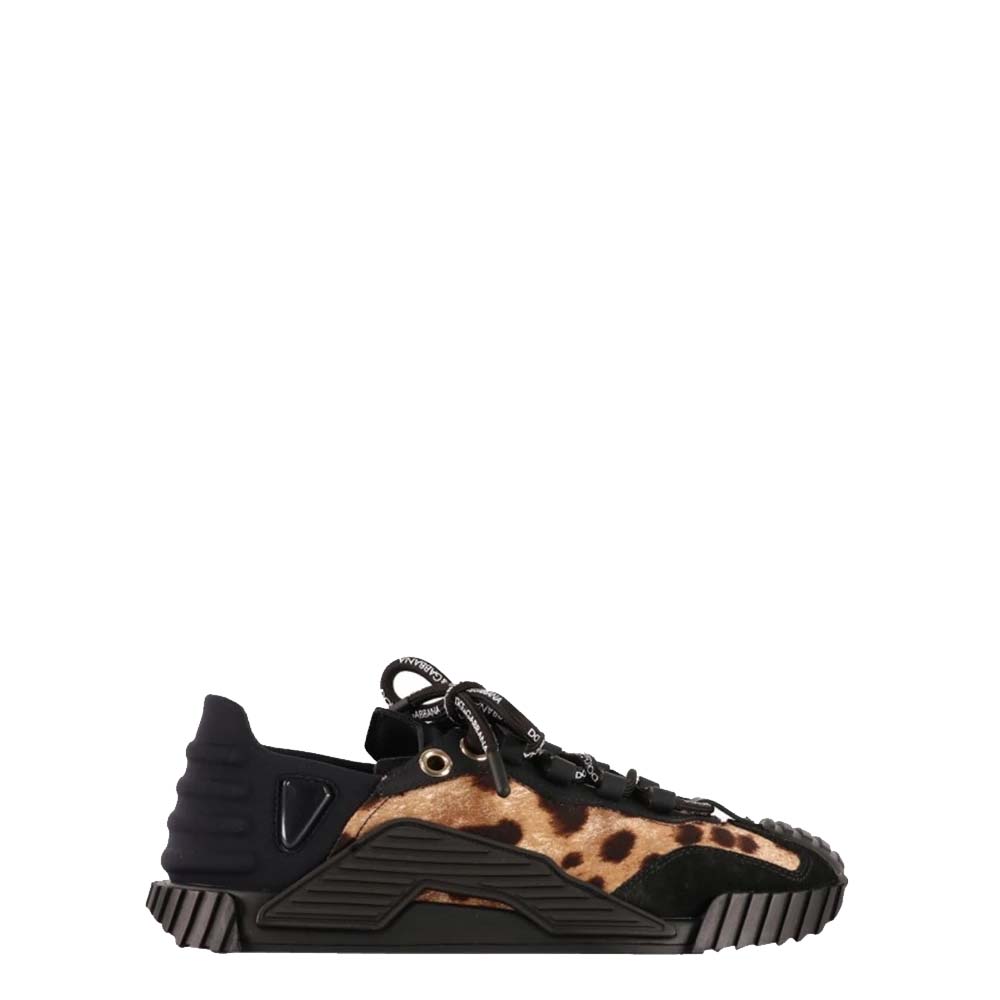 Dolce & Gabbana Black/Brown NS1 Leopard Print Sneakers Size EU 39