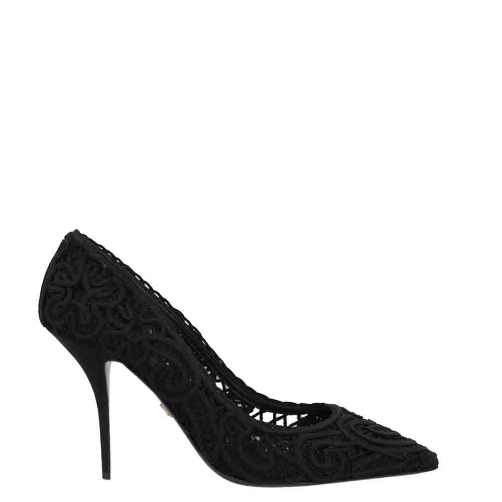 Dolce & Gabbana Black Cordonetto lace Pumps Size EU 41