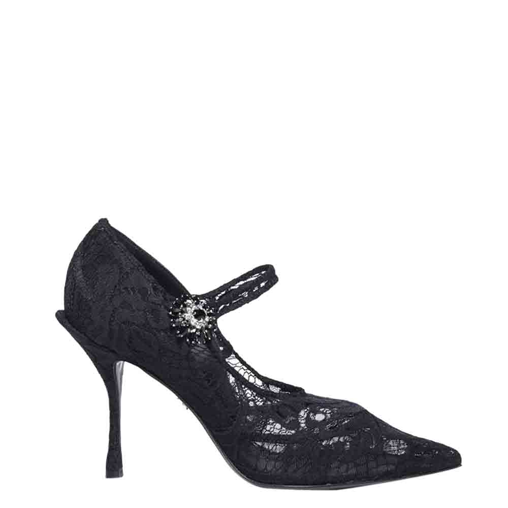 Dolce & Gabbana Black Lace Mary Jane Pumps Size EU 38