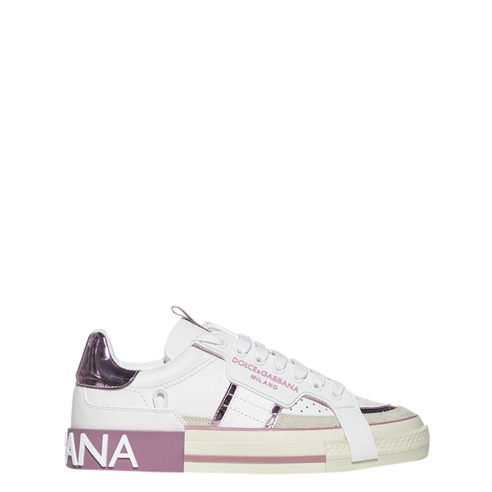 Dolce & Gabbana White/Pink 2.Zero Sneakers Size EU 36