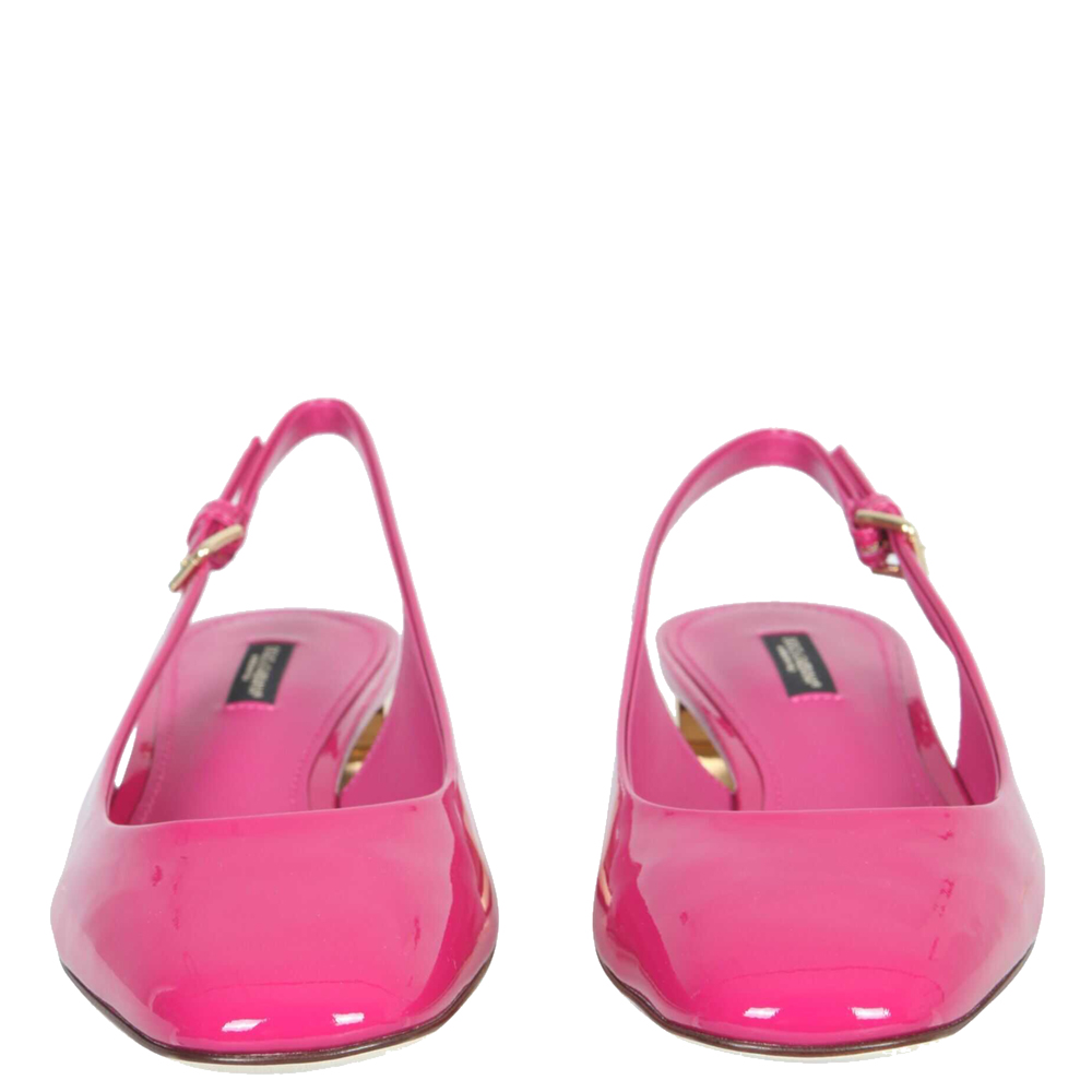 

Dolce & Gabbana Fuchsia Patent Leather DG Karol Slingbacks Size IT, Pink