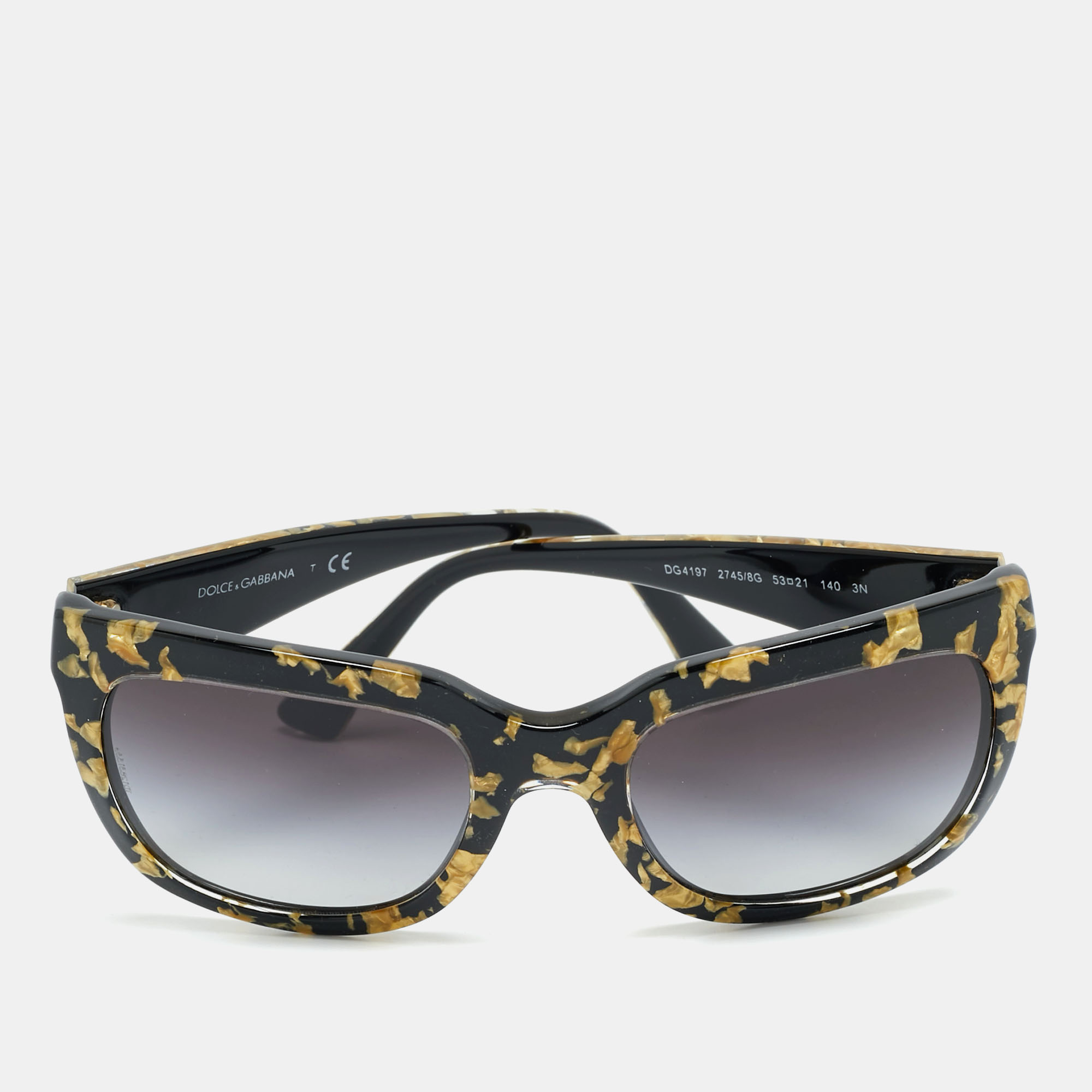 Dolce and Gabbana Black/Gold Gradient DG 4197 Square Sunglasses
Dolce and Gabbana Black/Gold Gradient DG 4197 Square Sunglasses