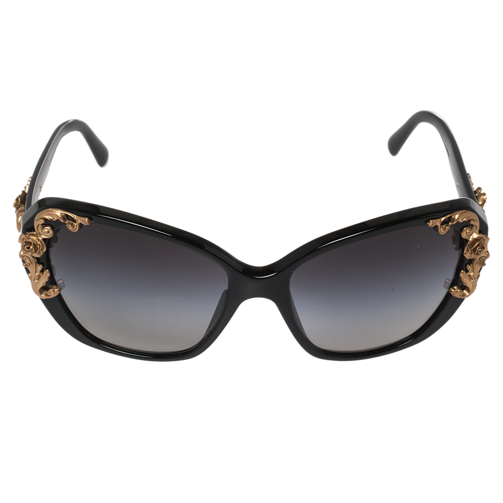 

Dolce & Gabbana Black Acetate Sicilian Baroque Gradient Sunglasses
