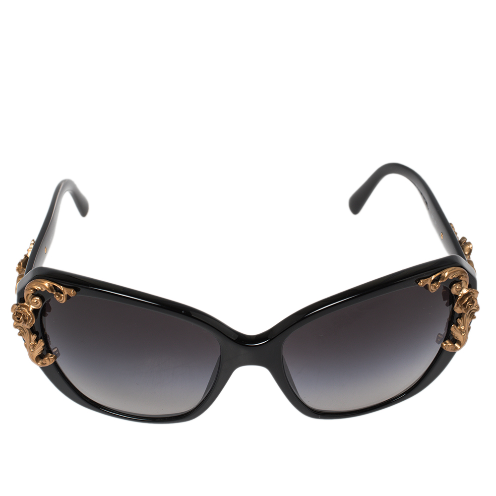 

Dolce & Gabbana Black Acetate DG4167 Sicilian Baroque Gradient Sunglasses