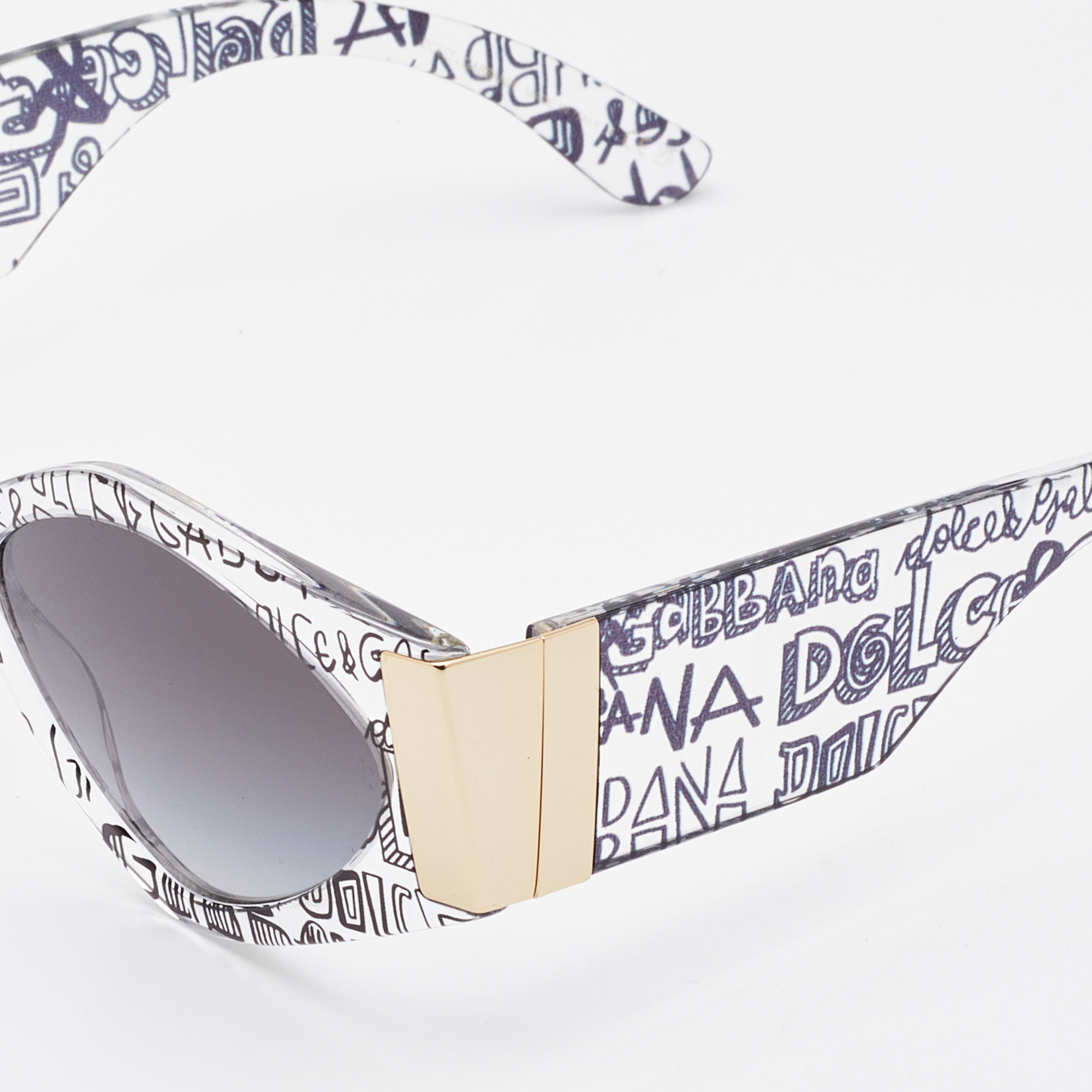 

Dolce & Gabbana Transparent/Gray Gradient DG4396 Cat Eye Sunglasses