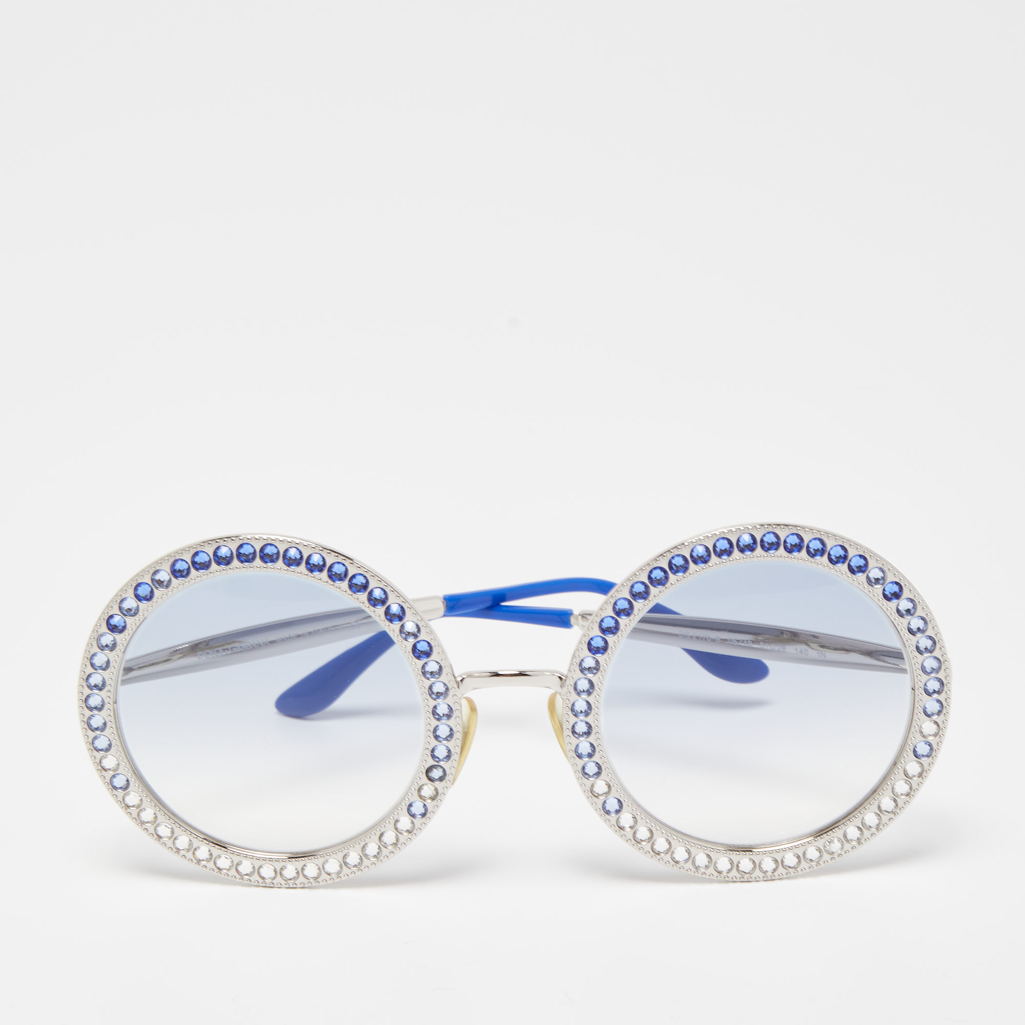 Dolce & Gabbana Blue Gradient DG2170-B Crystals Round Sunglasses