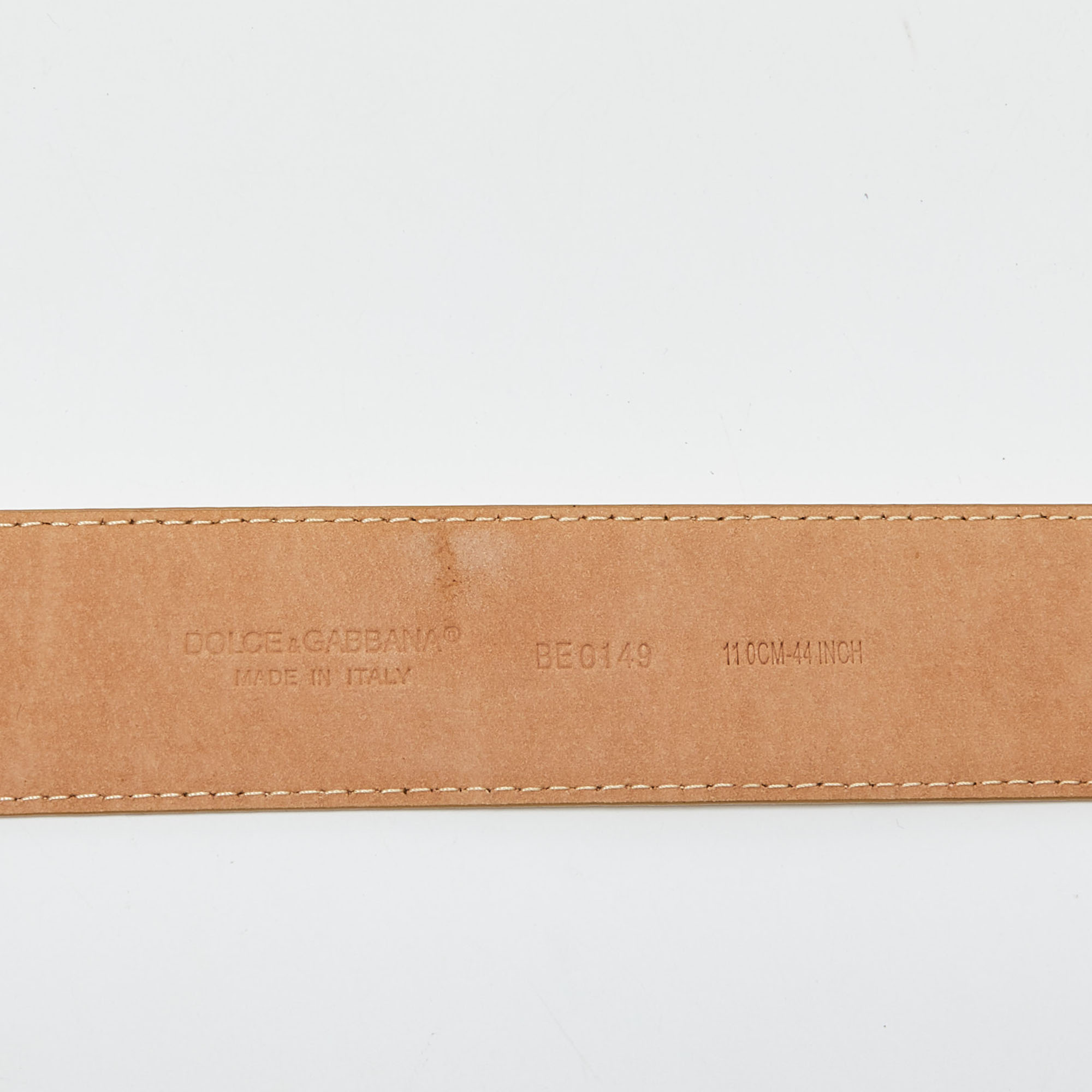 Dolce & Gabbana Gold Leather Buckle Belt 110CM
