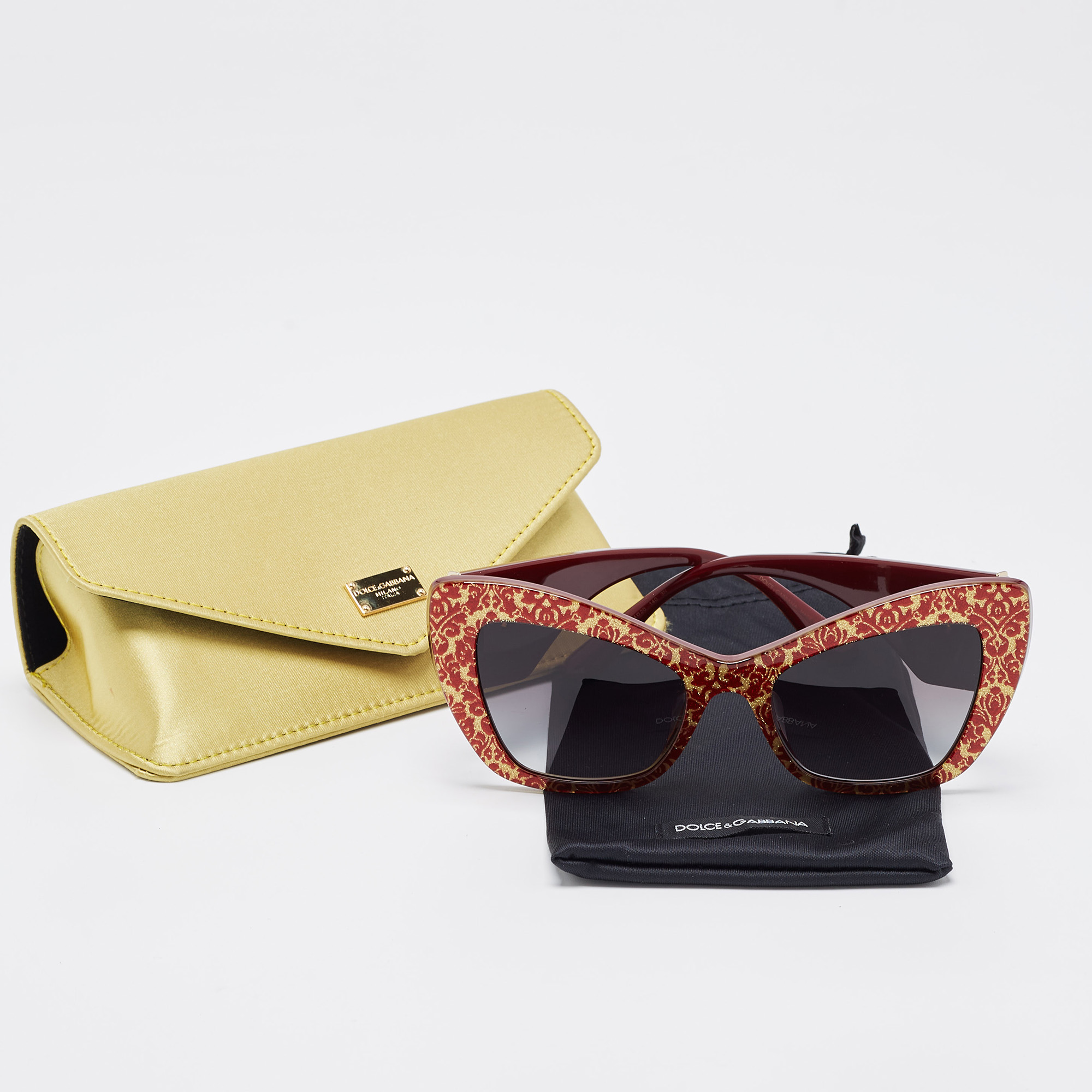 Dolce & Gabbana Red/Gold Gradient  DG4349 Sacred Heart Butterfly Sunglasses