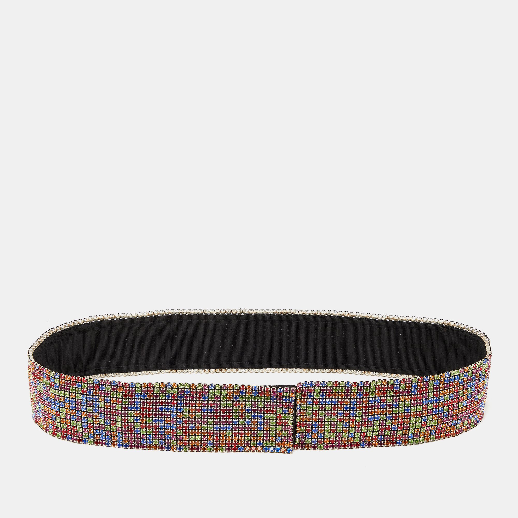 Dolce & Gabbana Multicolor Crystals Embellished Waist Belt