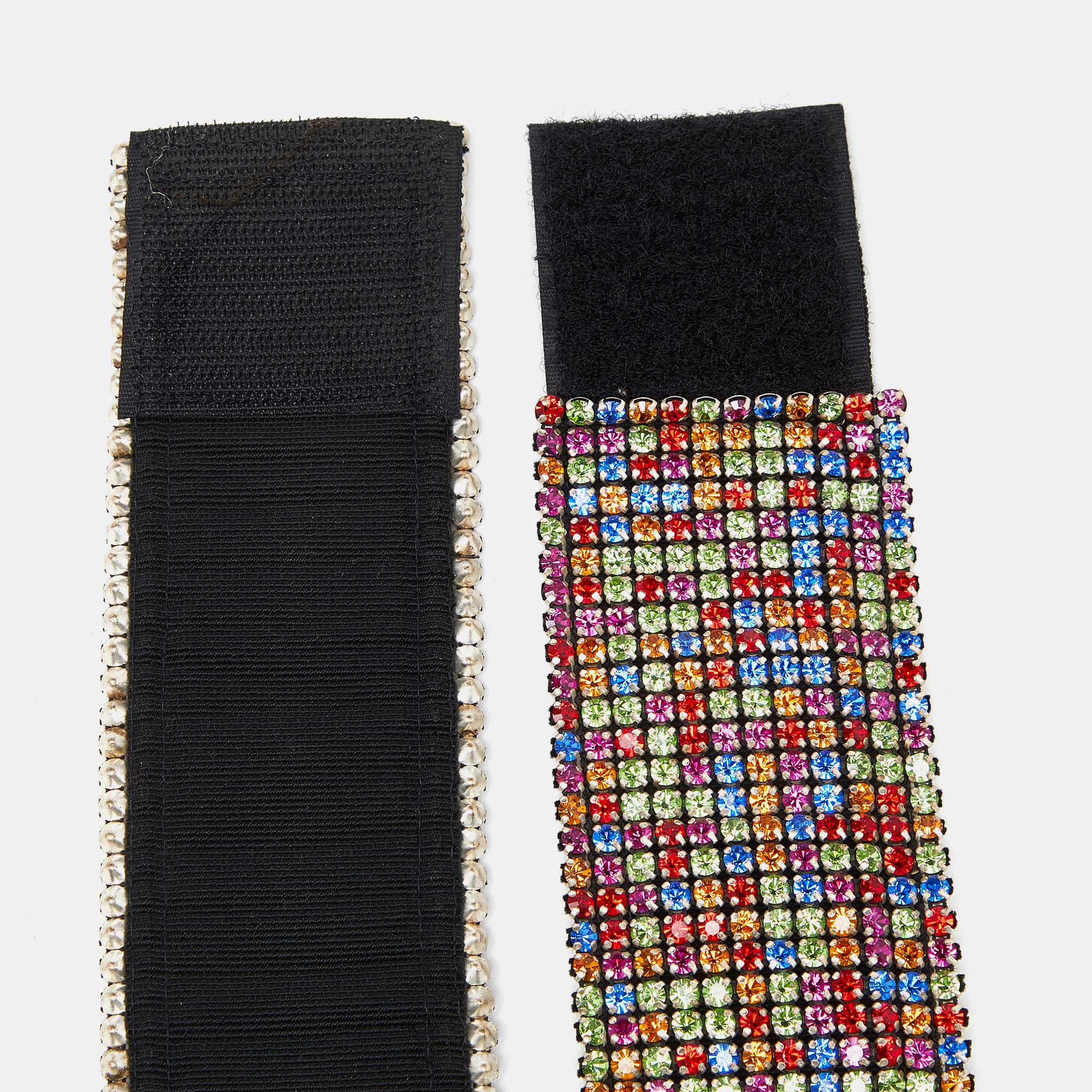 Dolce & Gabbana Multicolor Crystals Embellished Waist Belt