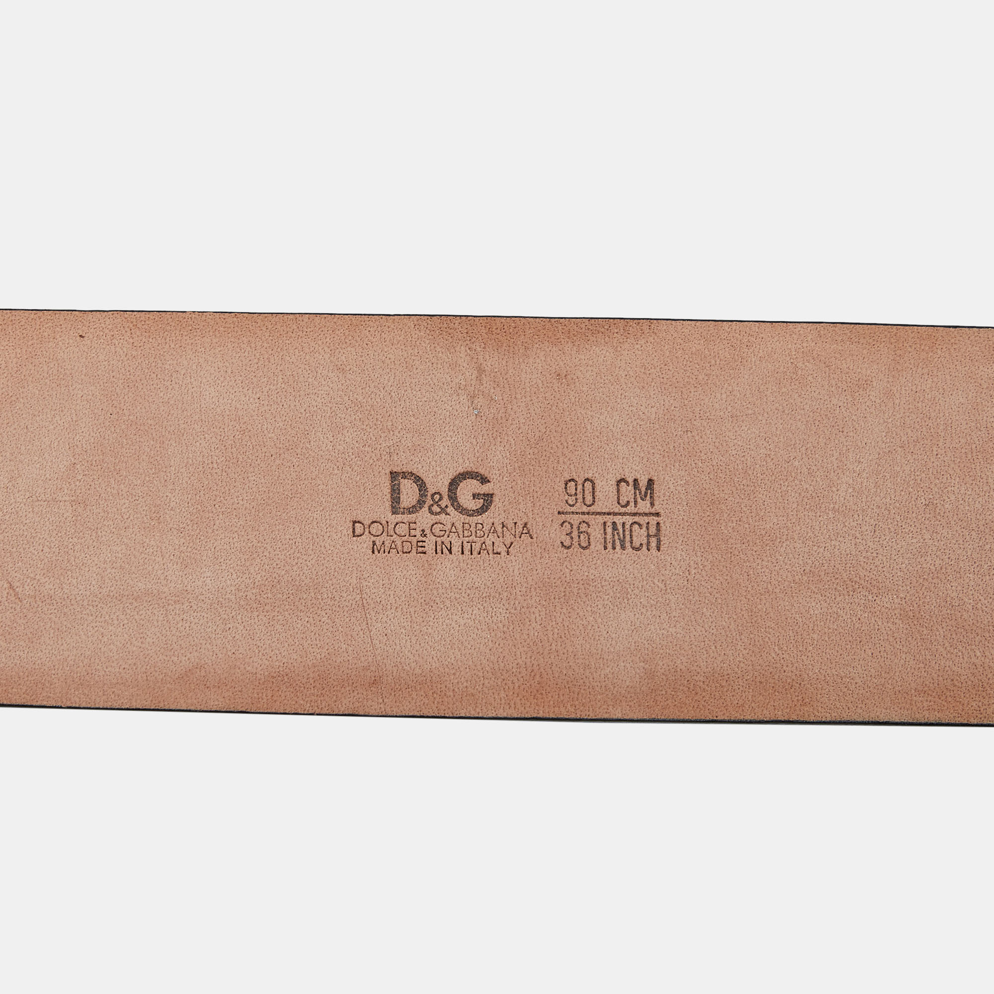 D&G Green Patent Leather Buckle Belt 90CM