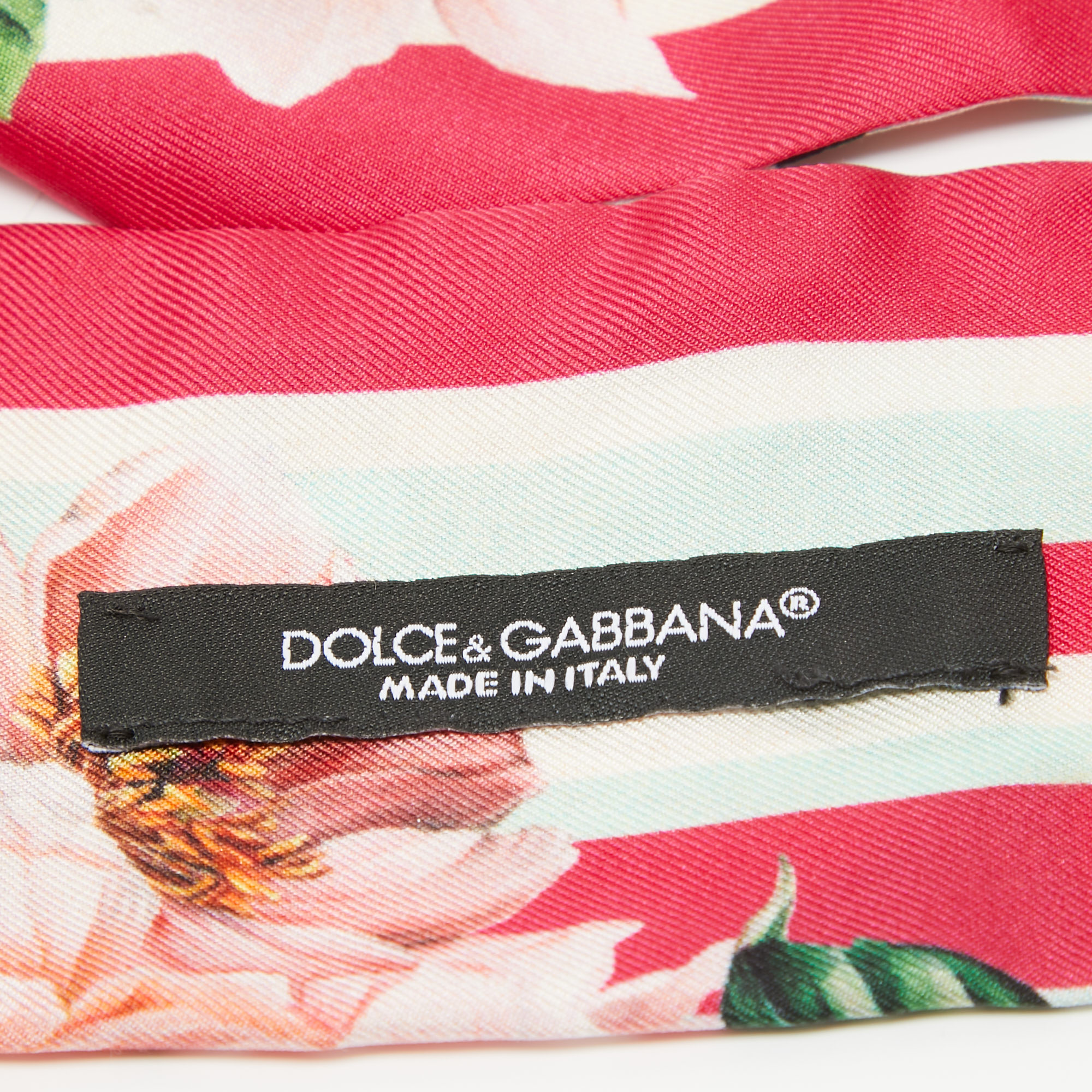 Dolce & Gabbana Multicolor Floral Print Silk Twill Scarf