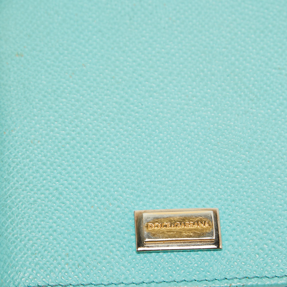 Dolce & Gabbana Turquoise Leather Passport Holder