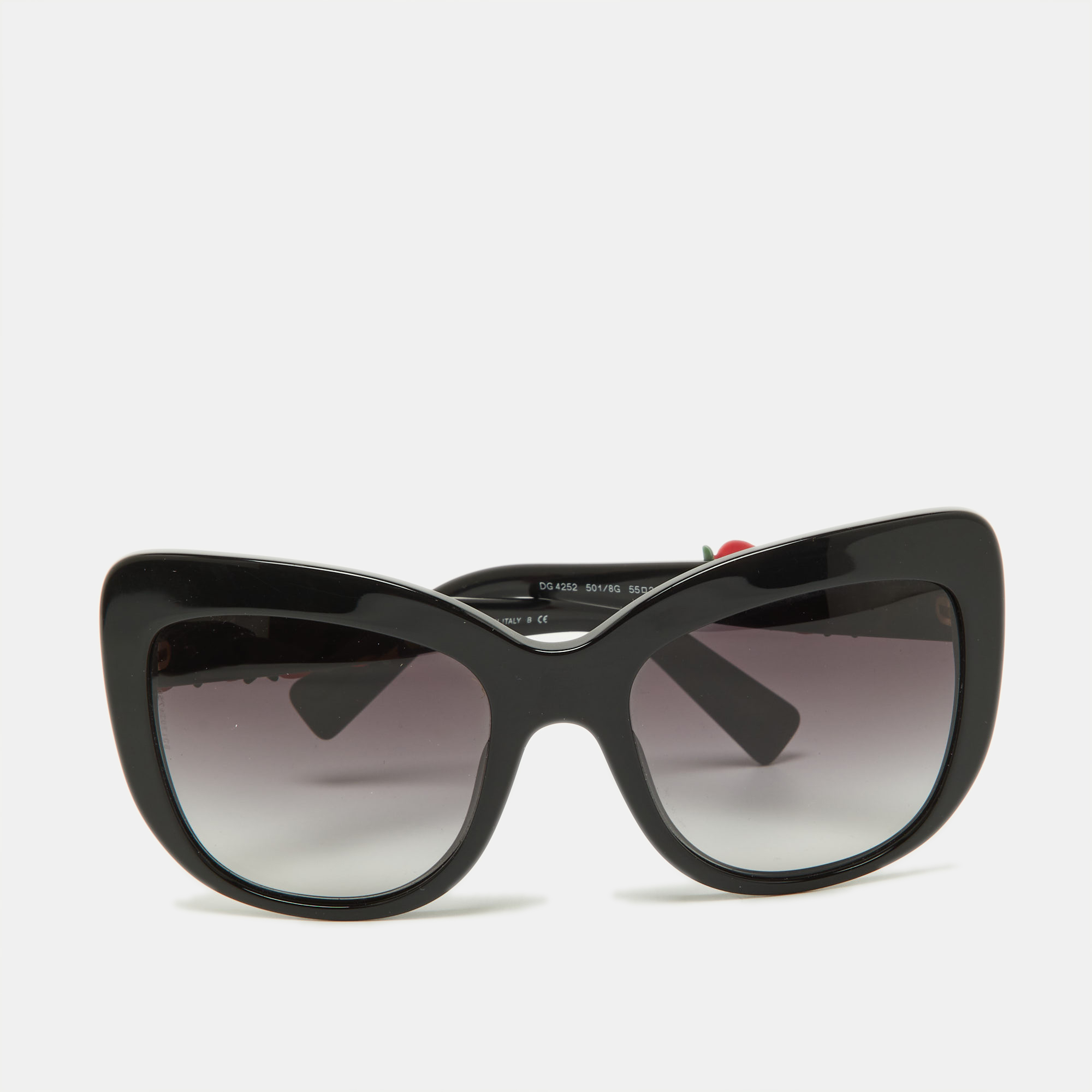 Dolce & Gabbana Black/Grey Gradient DG4252 Roses Cat-Eye Sunglasses
