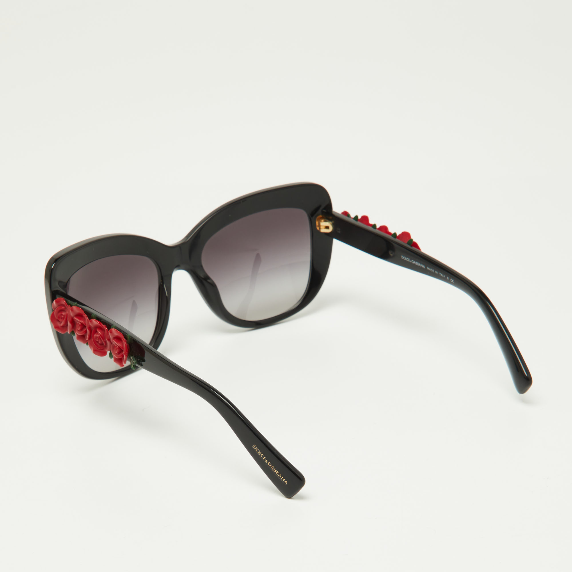 Dolce & Gabbana Black/Grey Gradient DG4252 Roses Cat-Eye Sunglasses