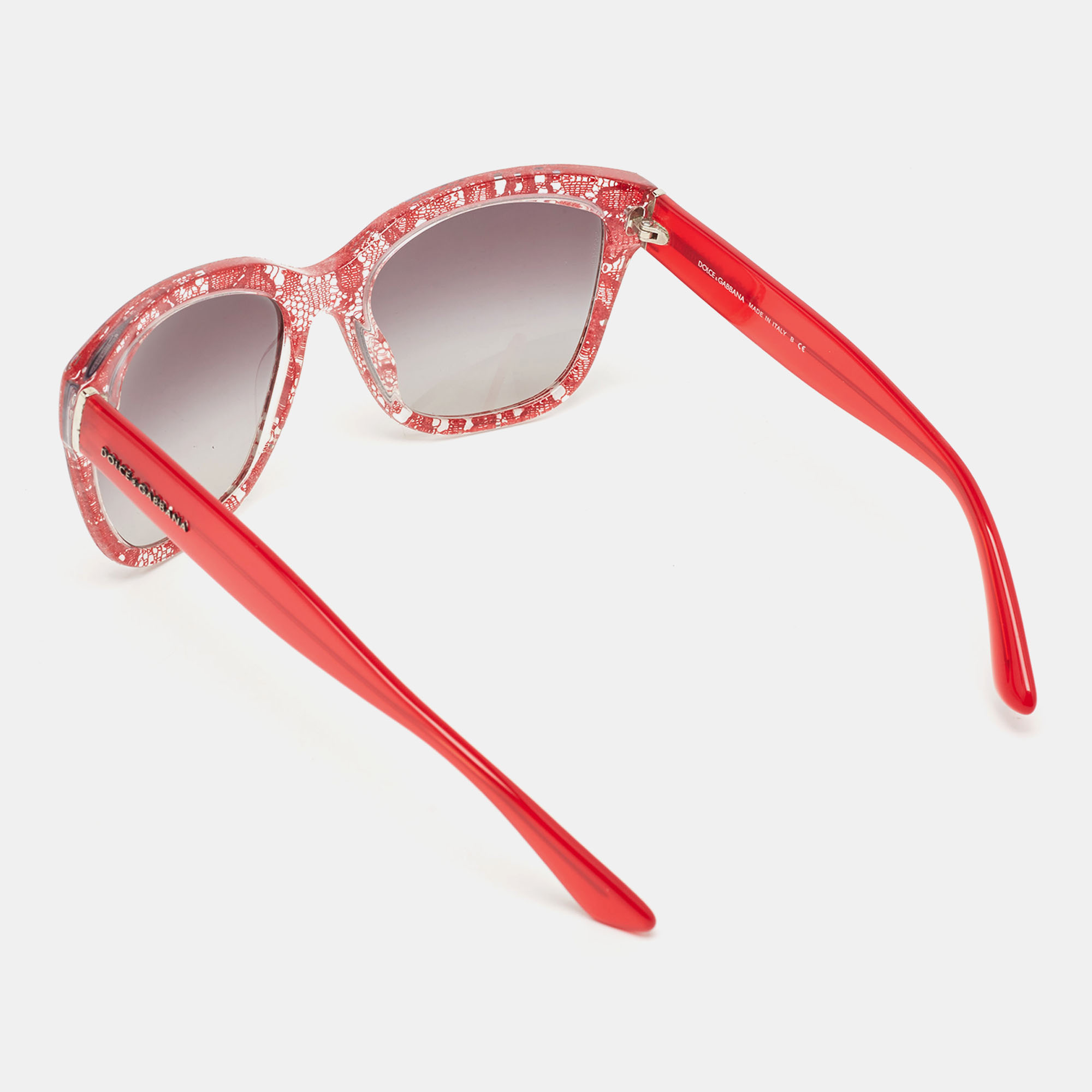 Dolce & Gabbana Red Lace Print DG4226 Square Sunglasses