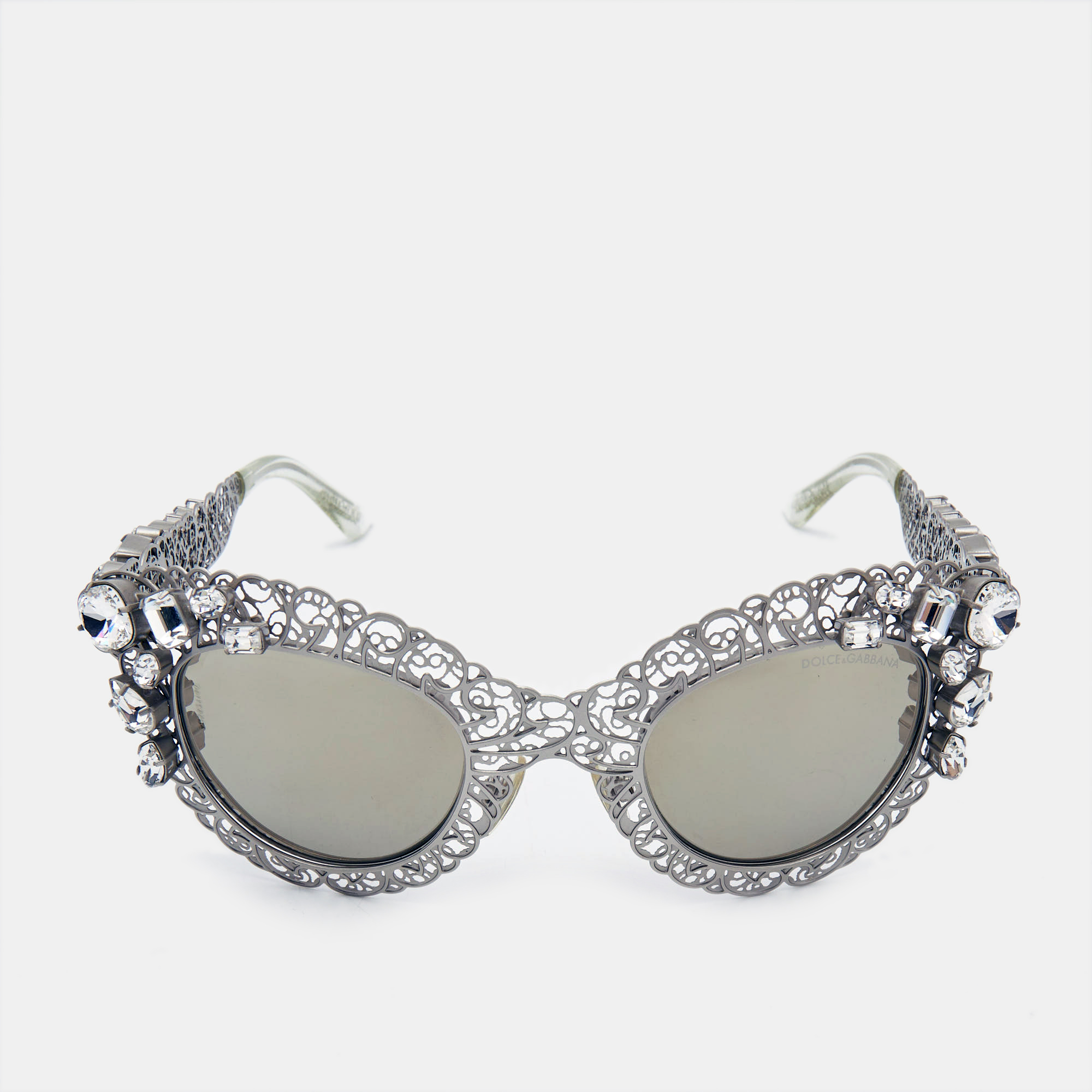 Dolce & gabbana grey dg2134 filigree cat eye sunglasses