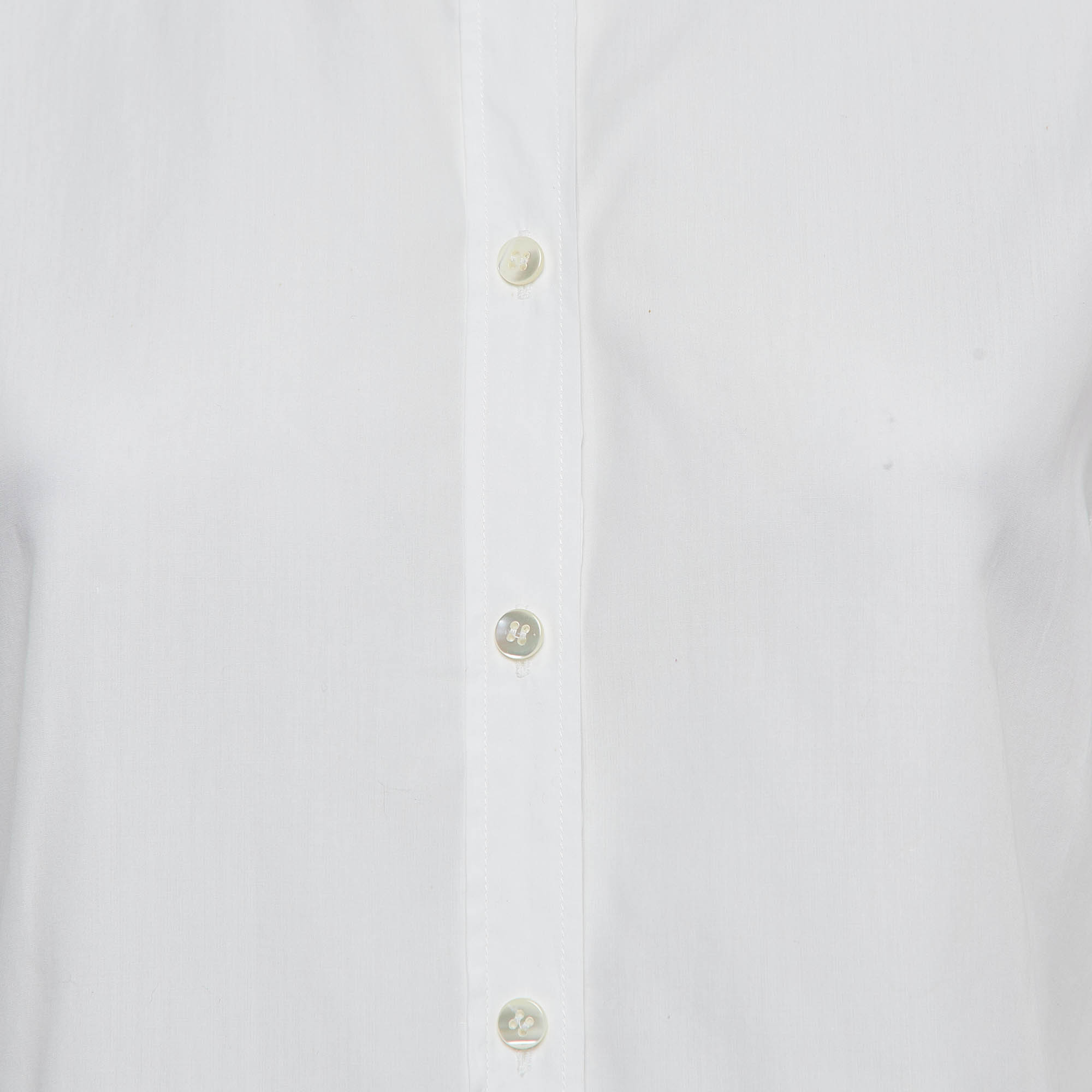 Dolce & Gabbana White Poplin Ruffled Shirt S