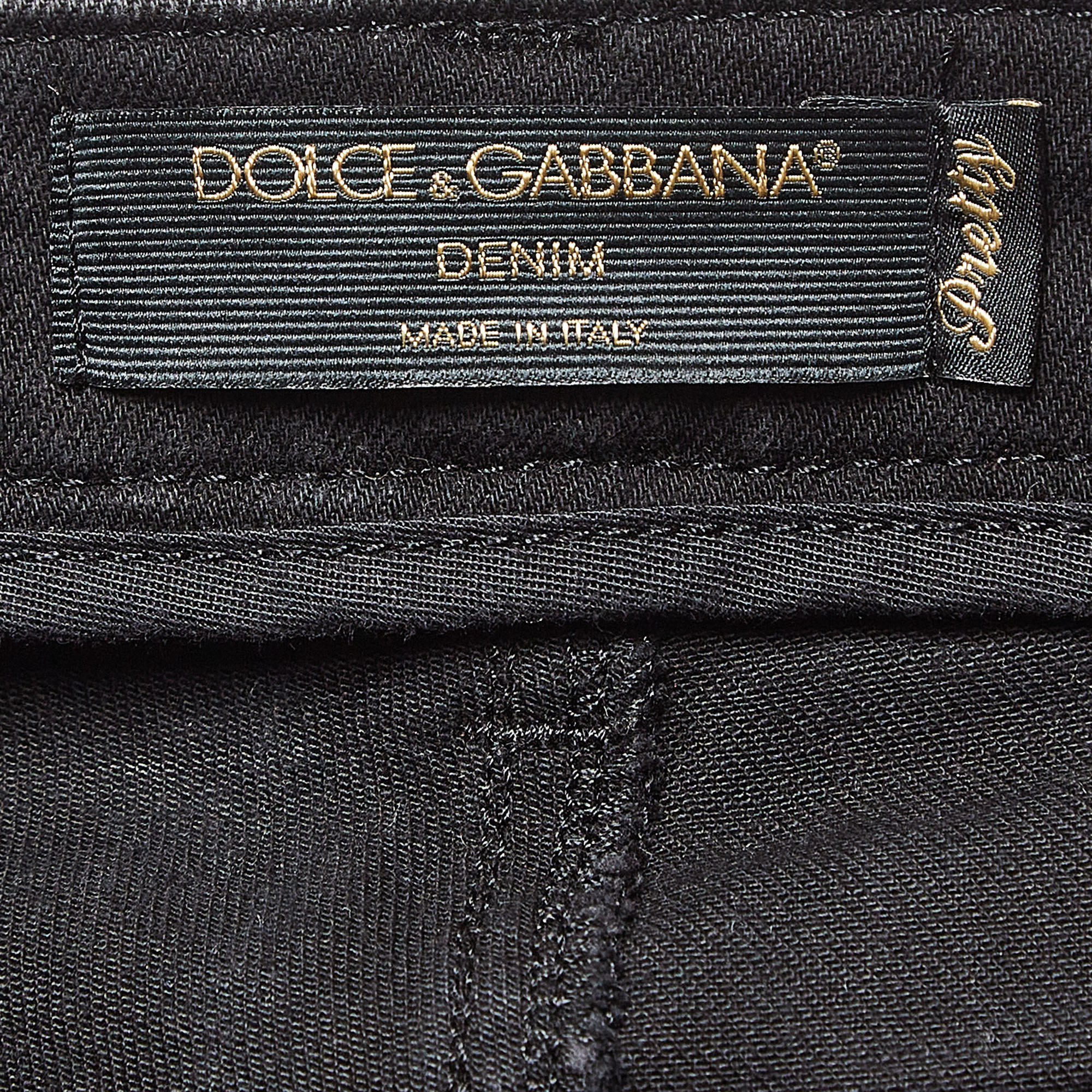 Dolce & Gabbana Black Embroidered Denim Pretty Jeans S Waist 30