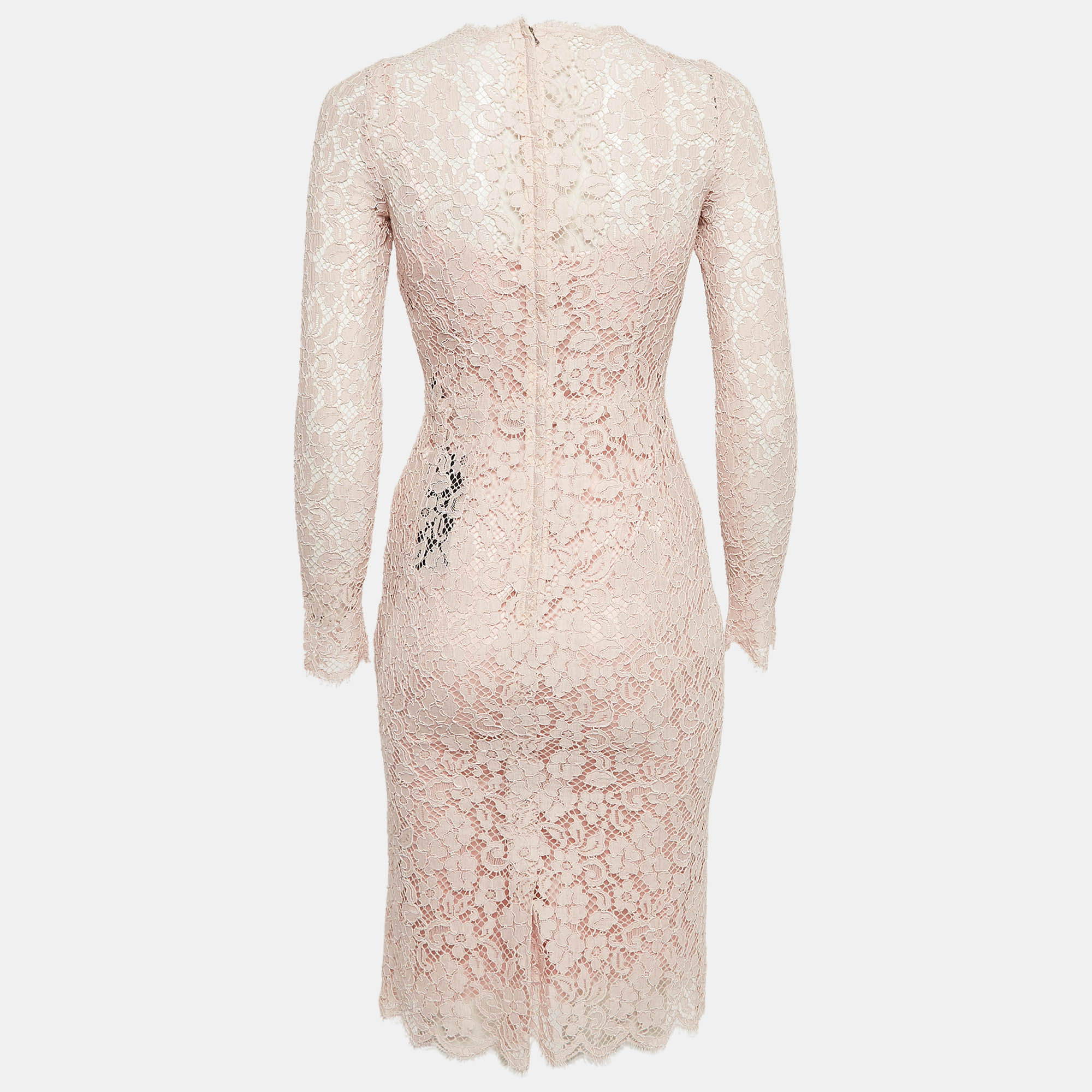 Dolce & Gabbana Pink Guipure Lace Short Dress XS