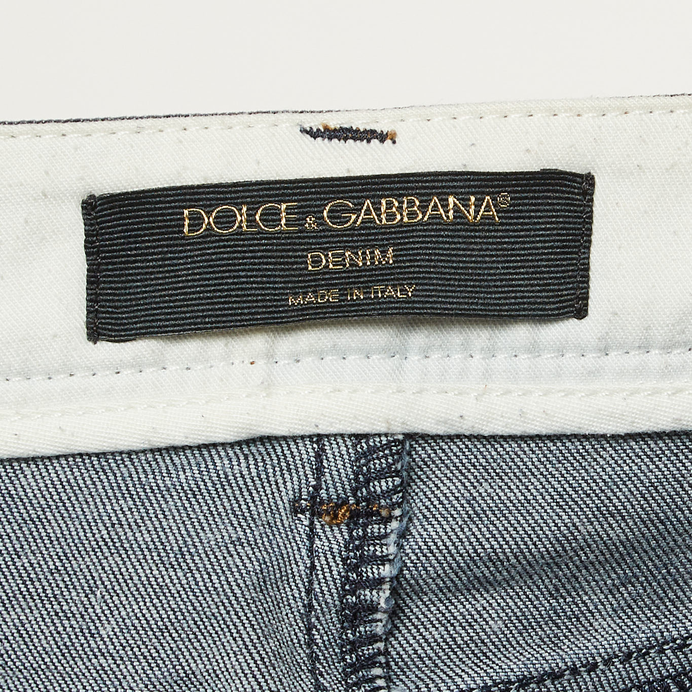 Dolce & Gabbana Navy Blue Denim Mini Skirt M Waist 28