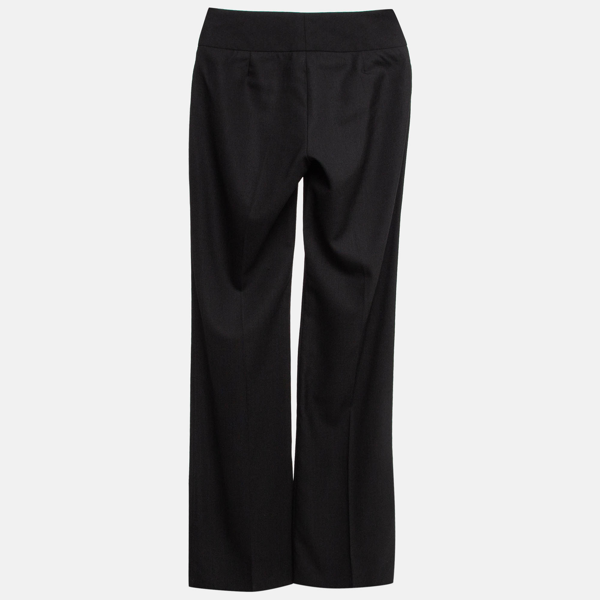 Dolce & Gabbana Black Wool Straight Leg Formal Trousers S