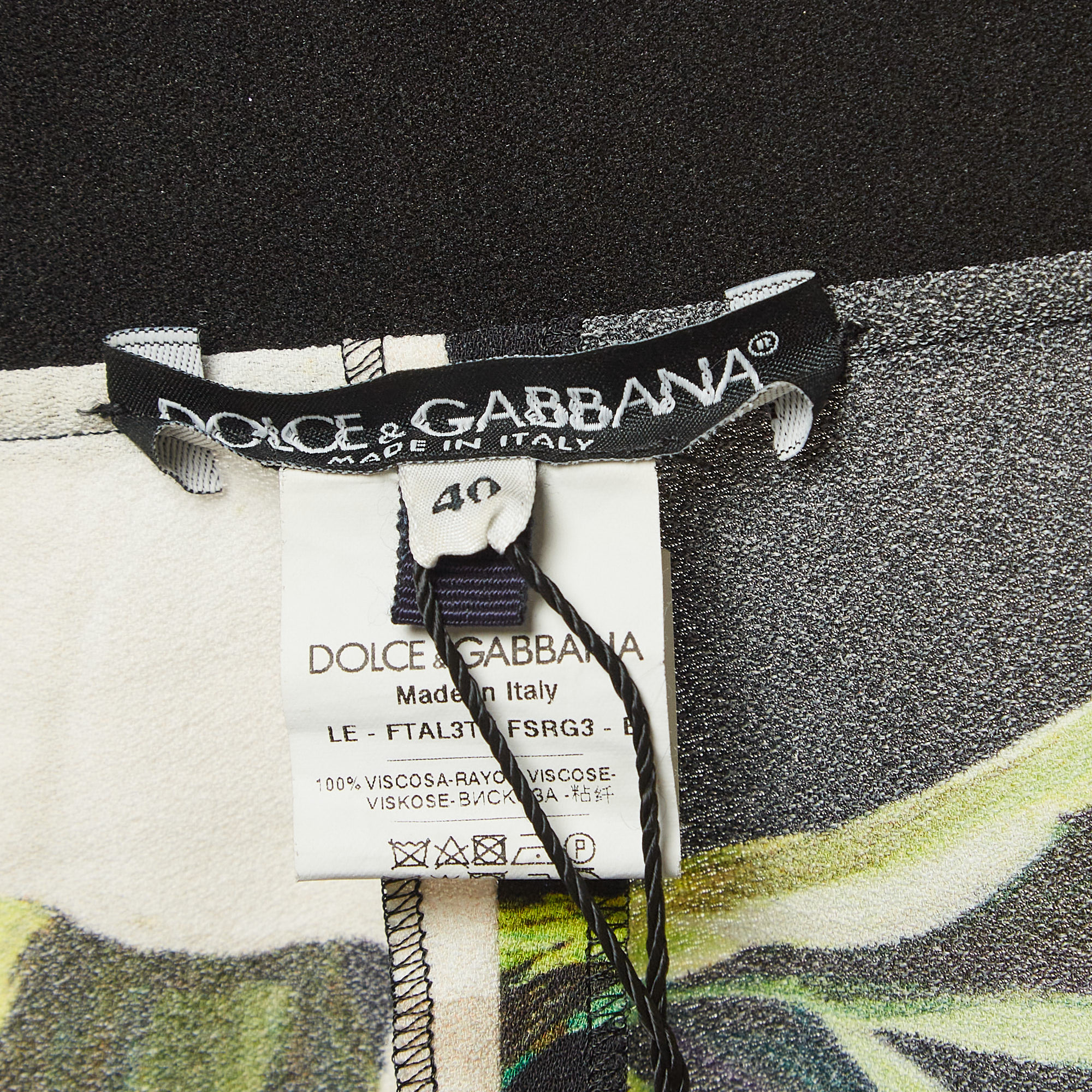 Dolce & Gabbana Black Floral Print Crepe Trousers S