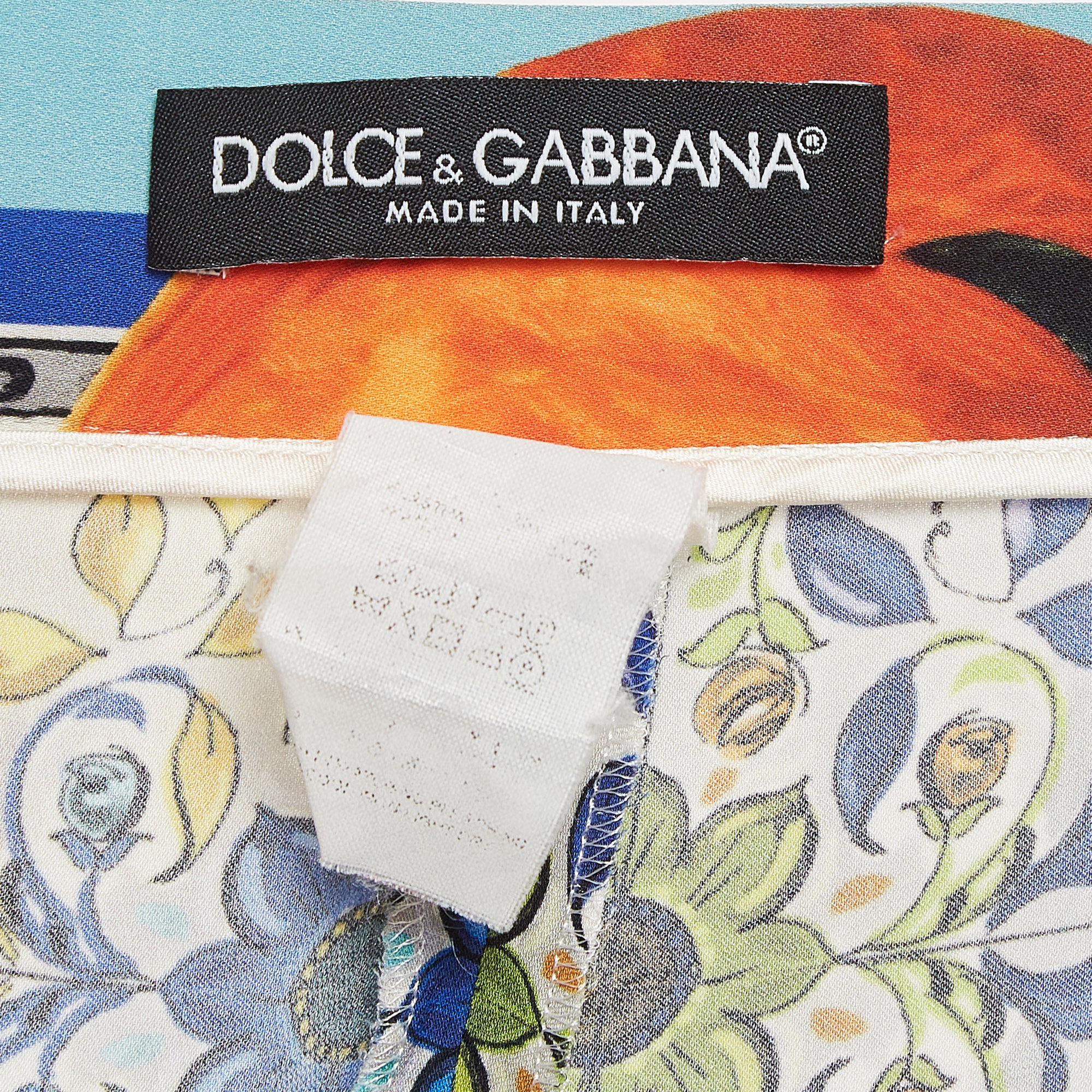 Dolce & Gabbana Multicolor Printed Crepe Trousers M