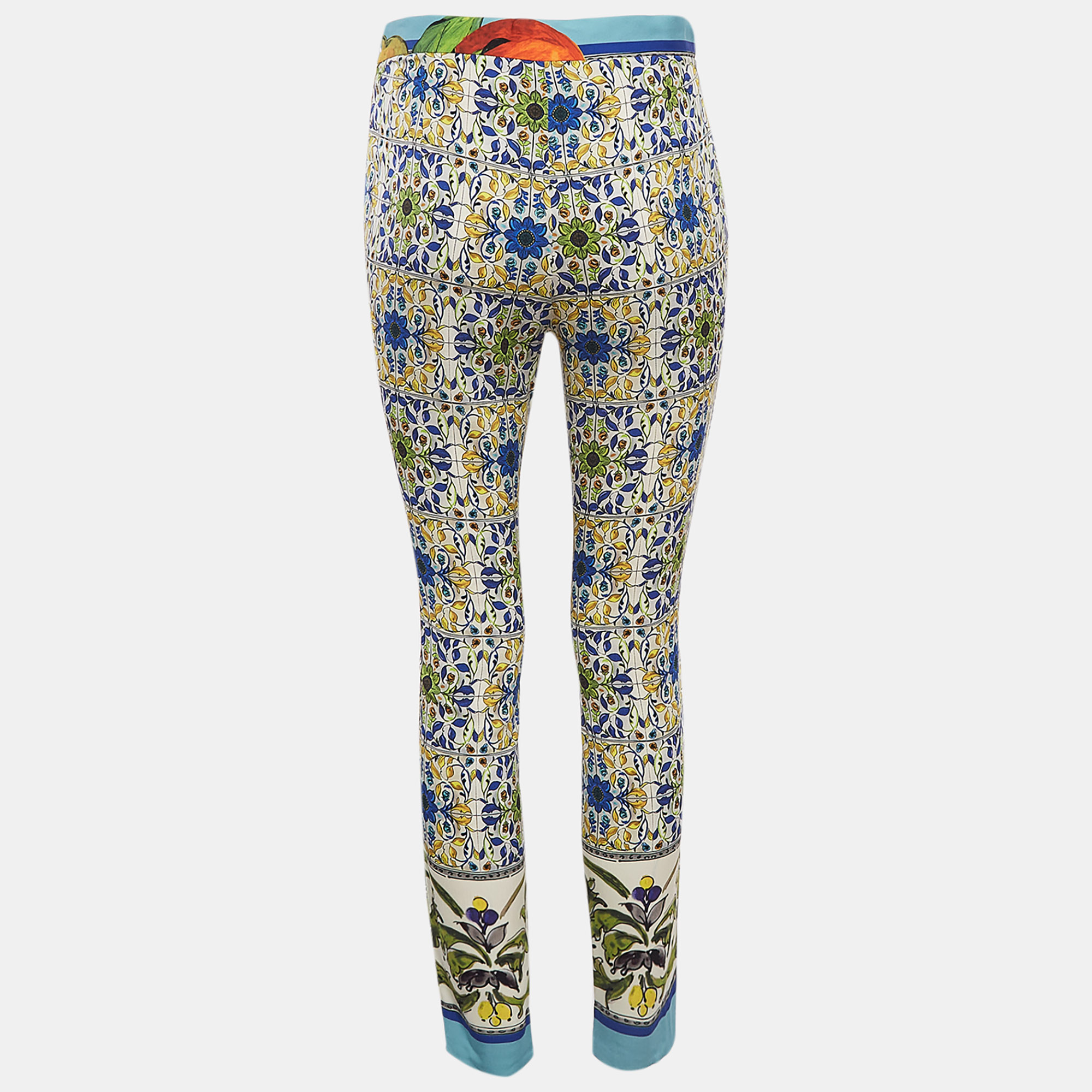 Dolce & Gabbana Multicolor Printed Crepe Trousers M