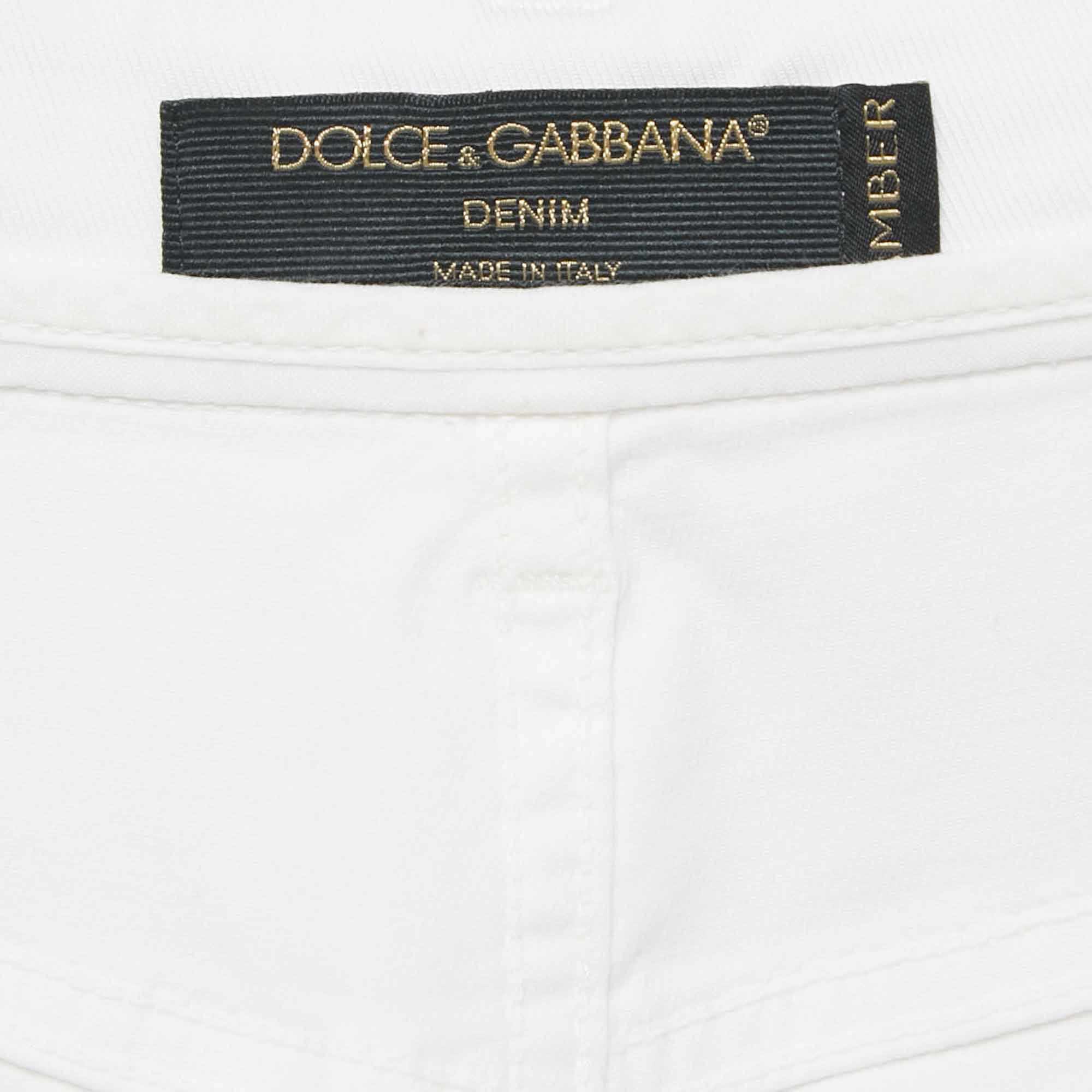 Dolce & Gabbana White Denim Amber Jeans L Waist 34