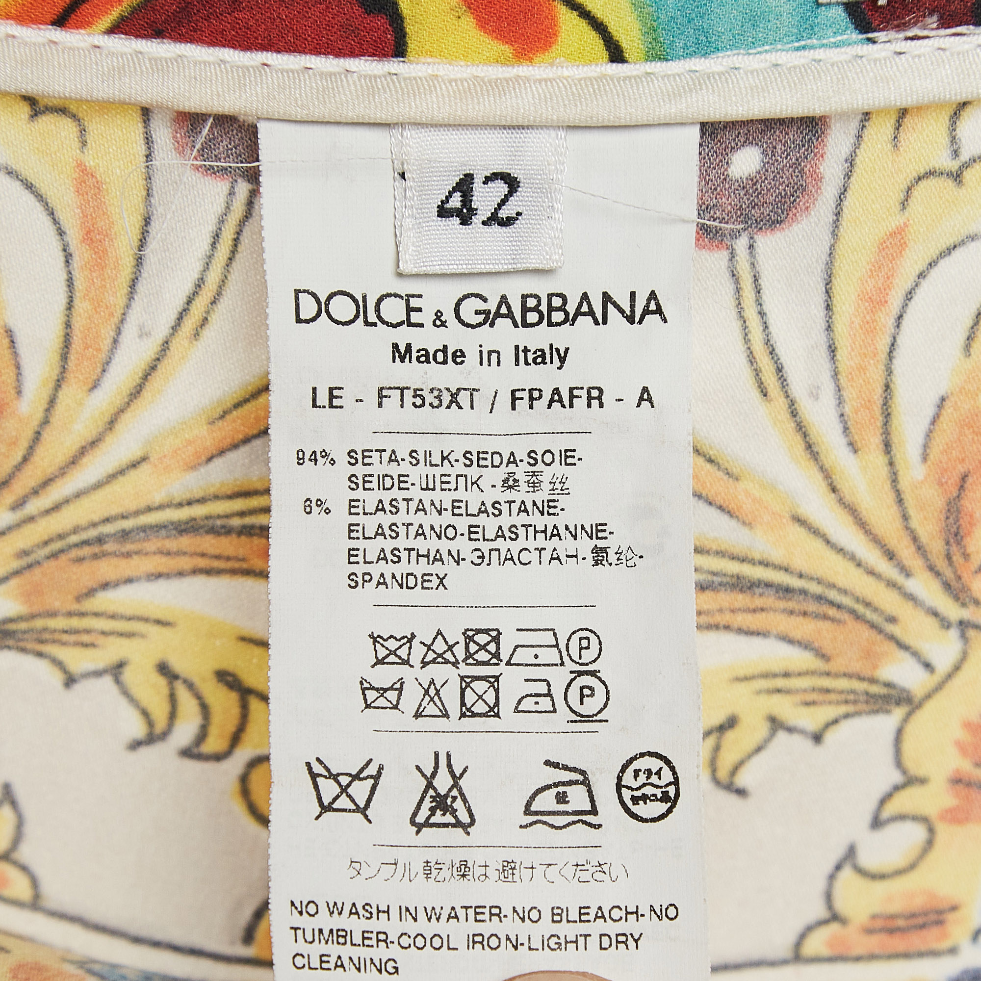 Dolce & Gabbana Multicolor Printed Silk Pants M