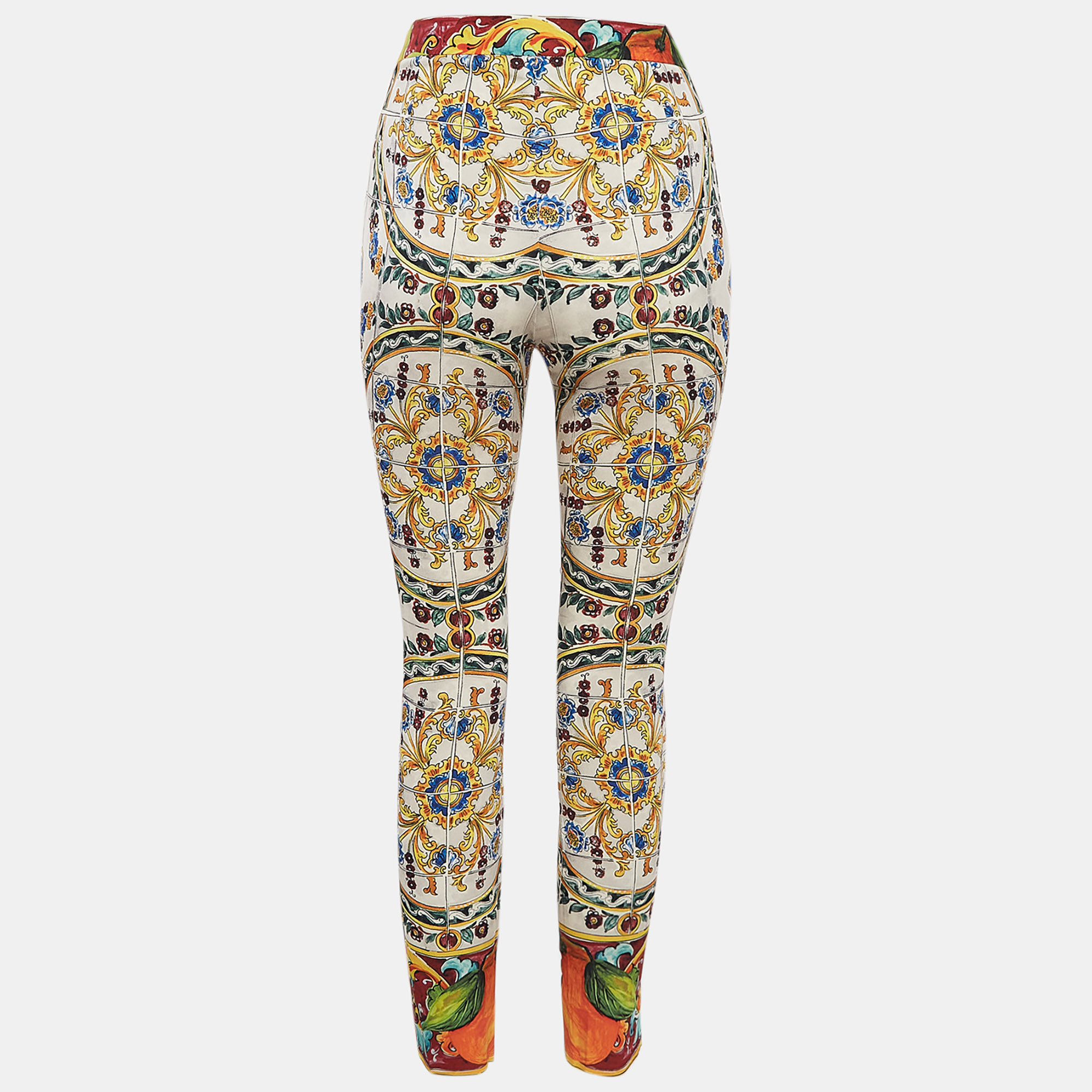 Dolce & Gabbana Multicolor Printed Silk Pants M