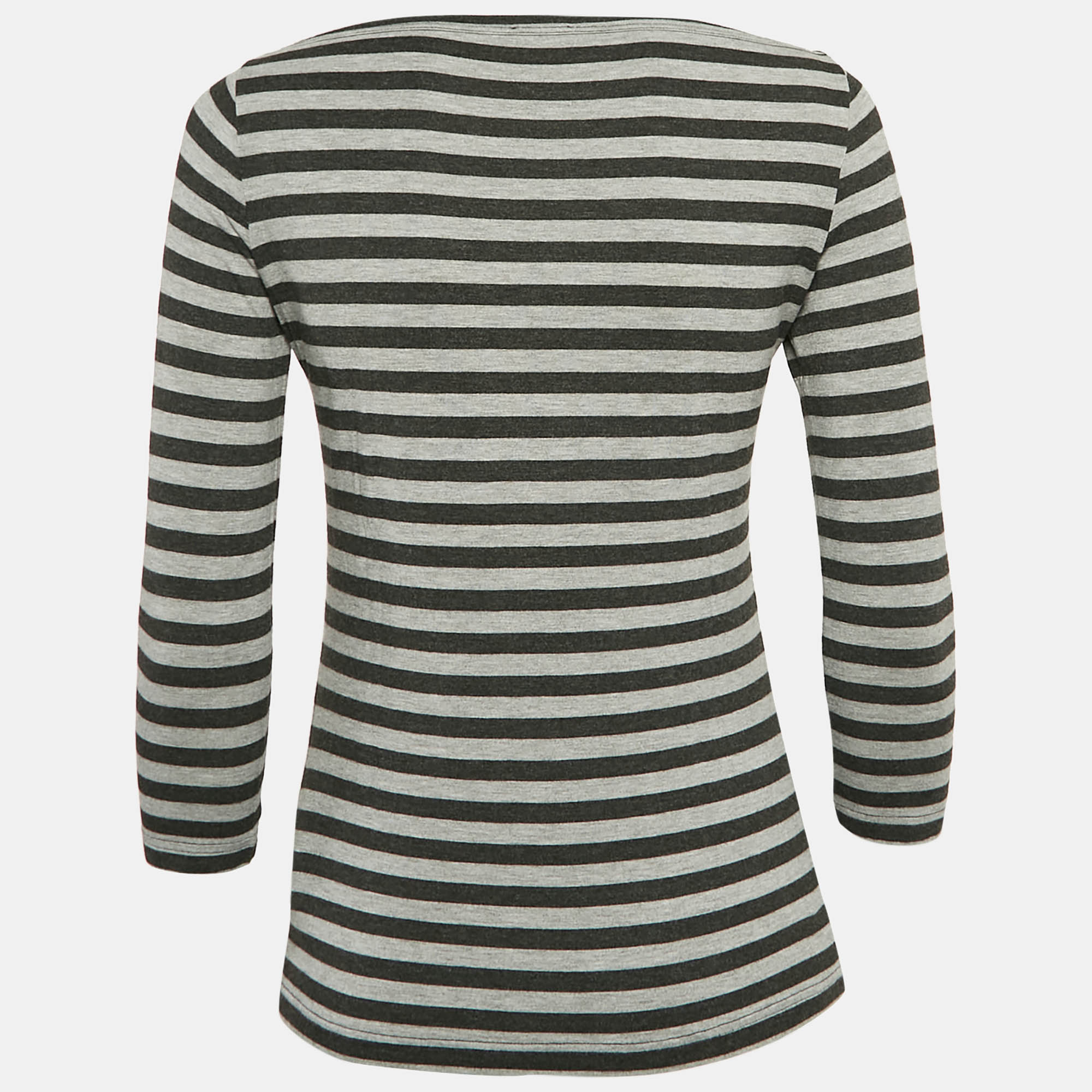 Dolce & Gabbana Grey Stripe Jersey Full Sleeve Top S