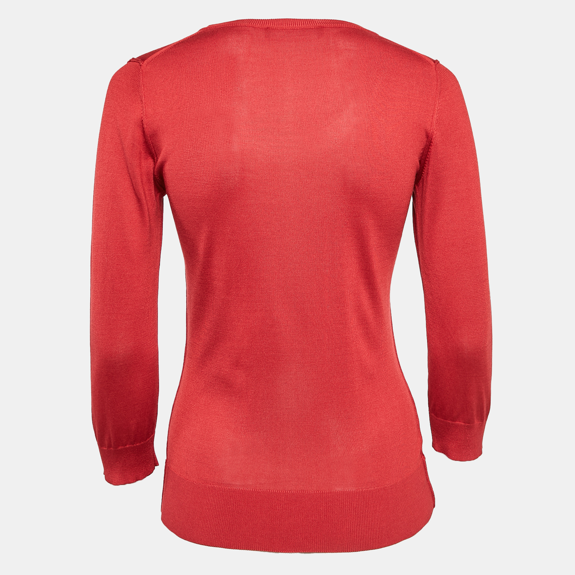 Dolce & Gabbana Red Jersey Full Sleeve Round Neck Jumper S