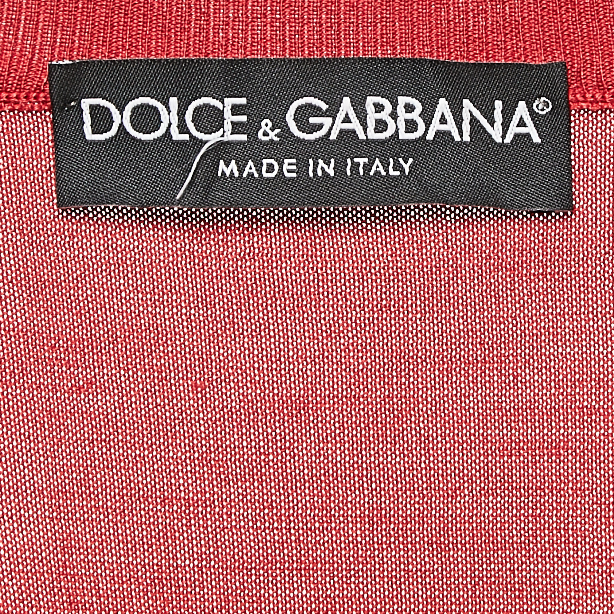 Dolce & Gabbana Red Jersey Full Sleeve Round Neck Jumper S