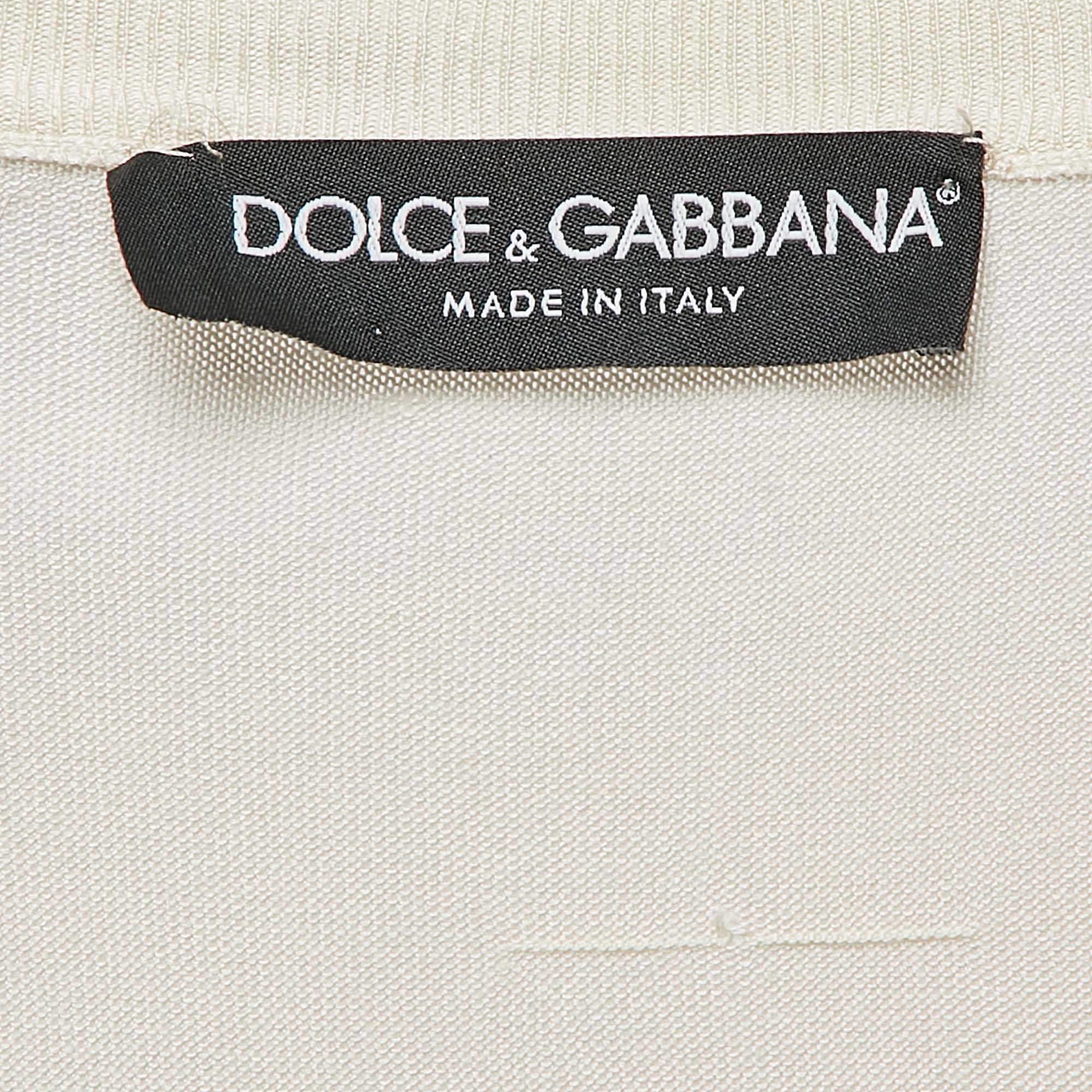 Dolce & Gabbana Light Beige Jersey Full Sleeve Round Neck Jumper S