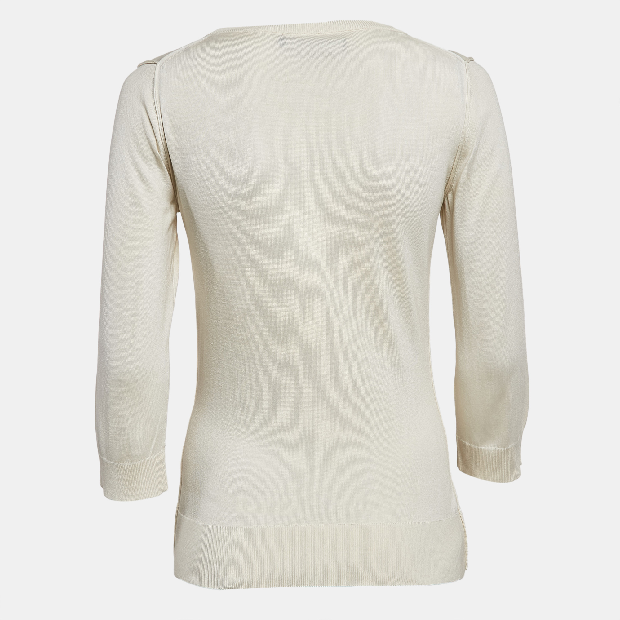 Dolce & Gabbana Light Beige Jersey Full Sleeve Round Neck Jumper S