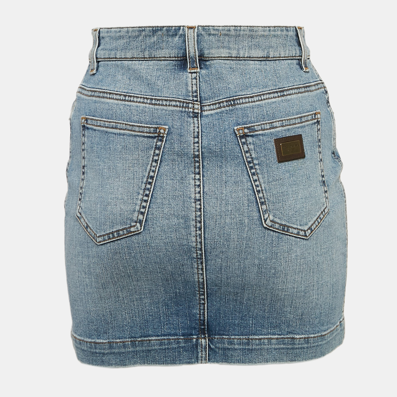 Dolce & Gabbana Blue Washed Denim Mini Skirt S