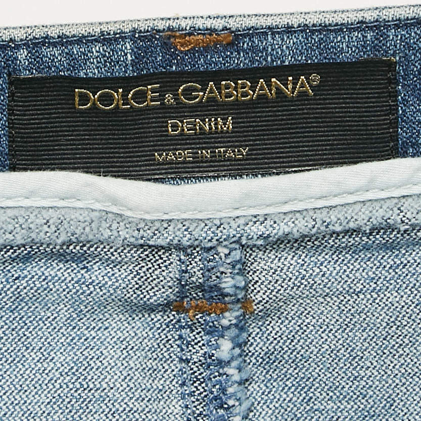 Dolce & Gabbana Blue Washed Denim Mini Skirt S