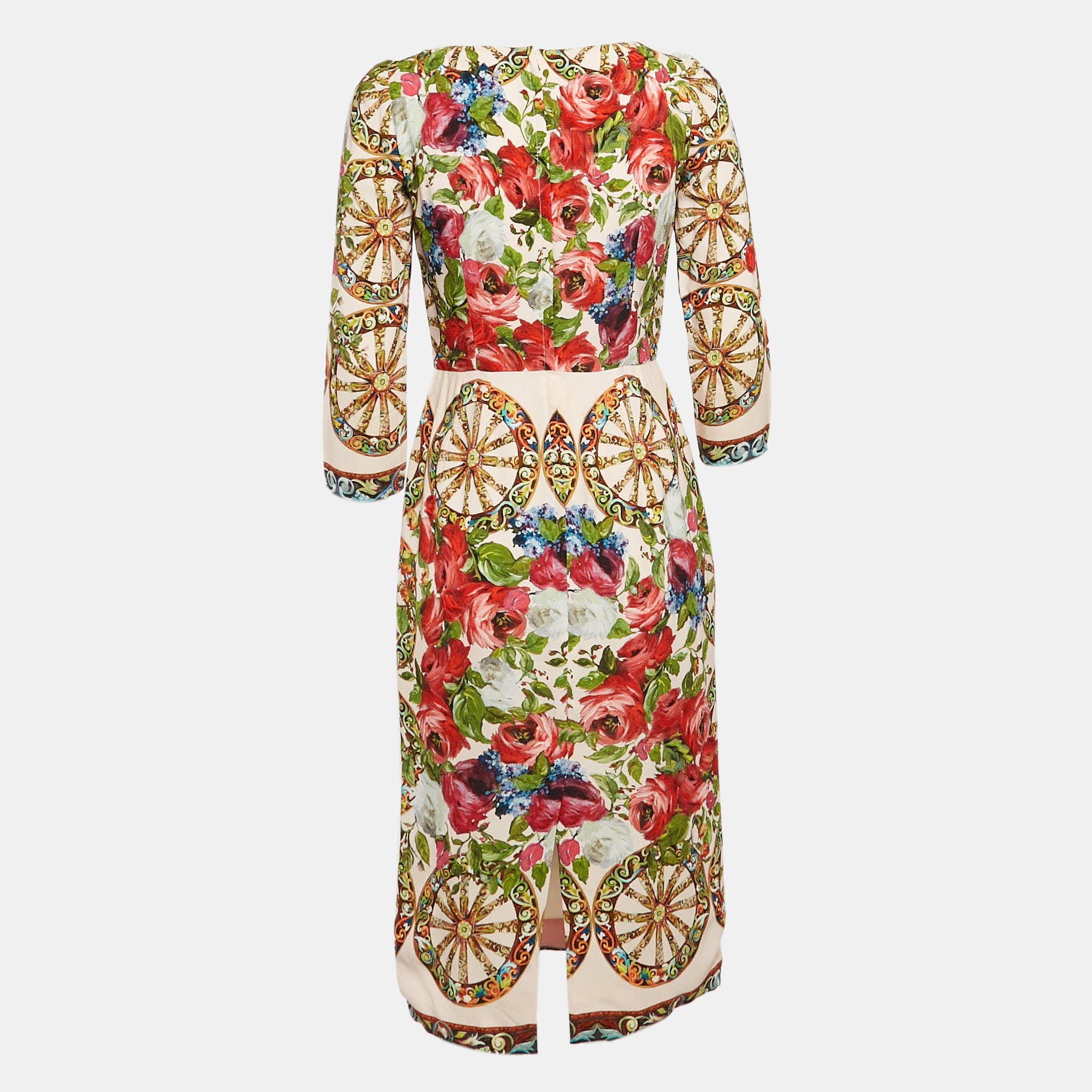 Dolce & Gabbana Multicolor Printed Crepe Sheath Dress XS