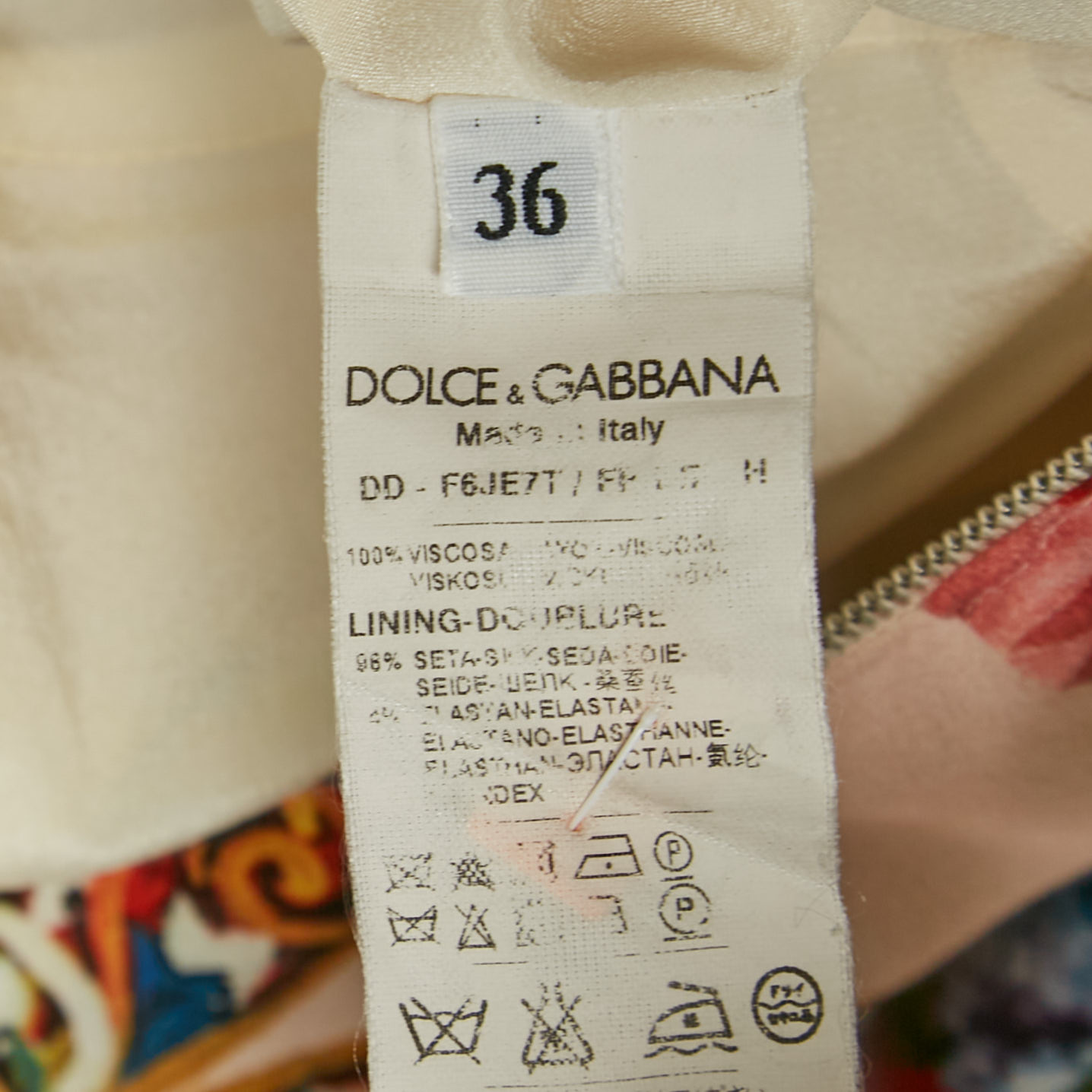 Dolce & Gabbana Multicolor Printed Crepe Sheath Dress XS