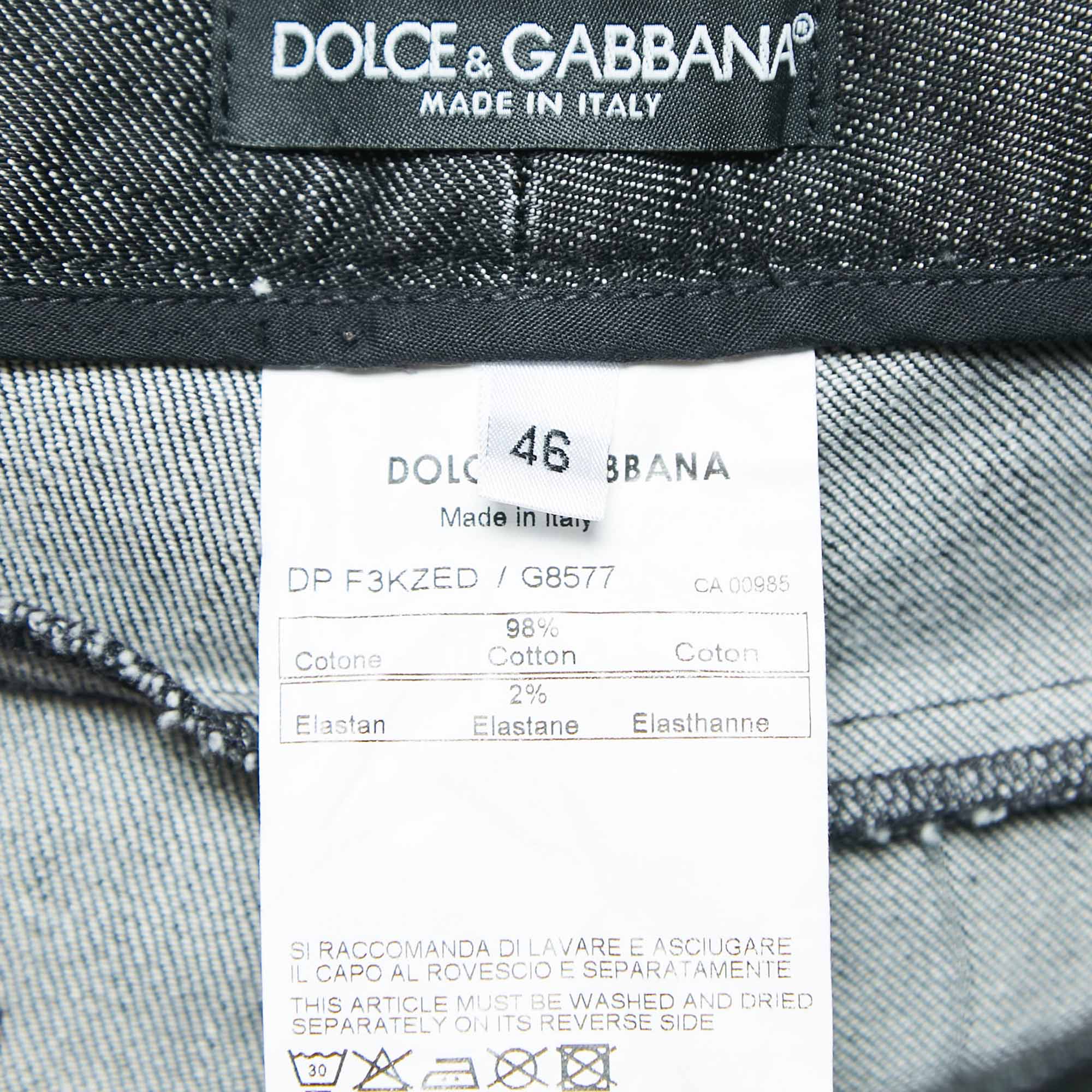 Dolce & Gabbana Black Denim Flared Jeans L Waist 35